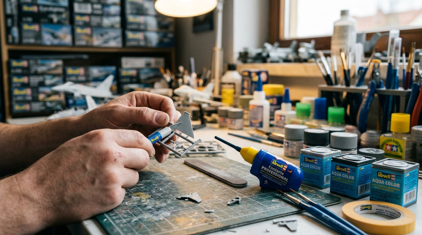 Wie bereitest du Revell Bauteile vor dem Kleben richtig vor?