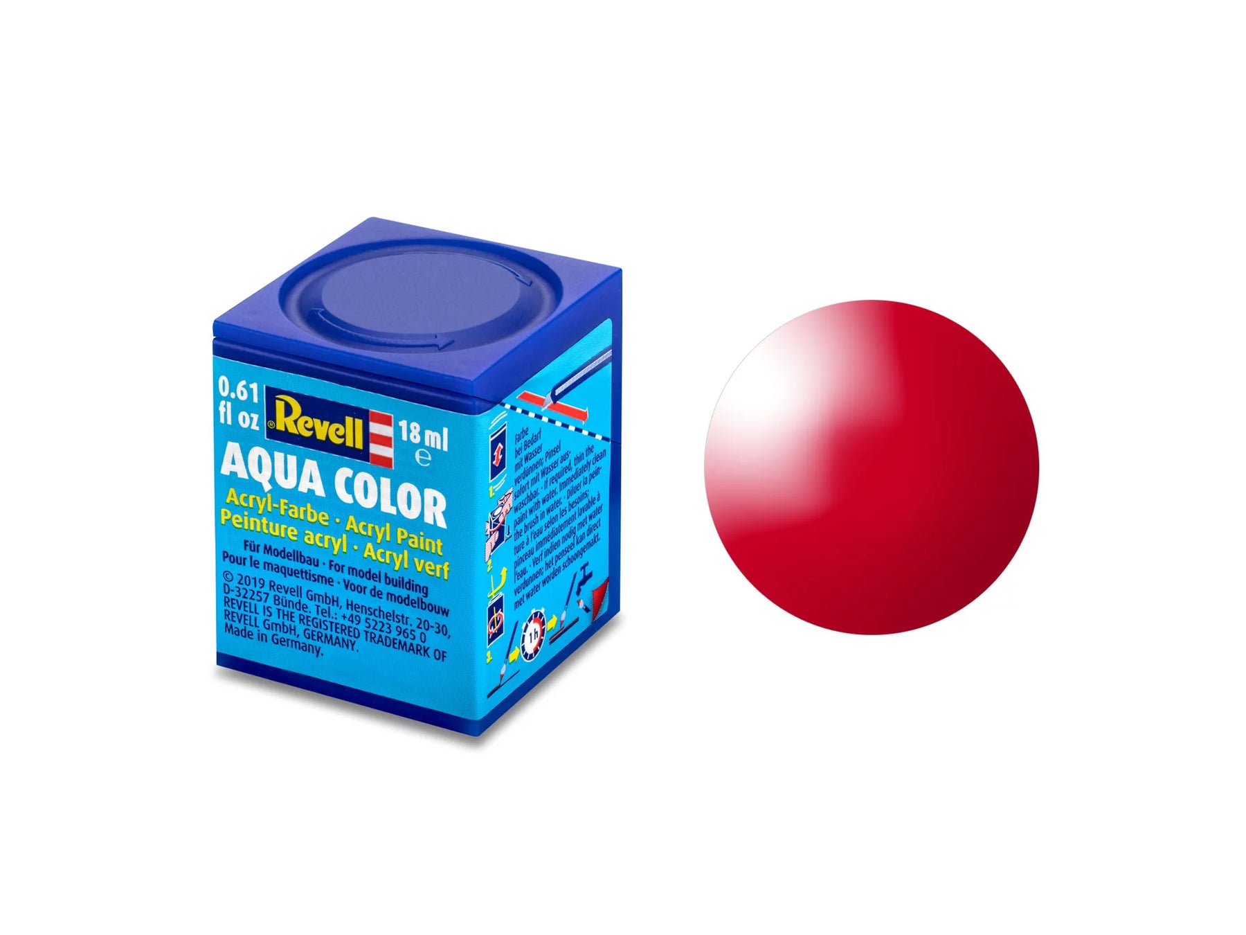 Italiaans rood, glanzend Aqua Color 18 ml