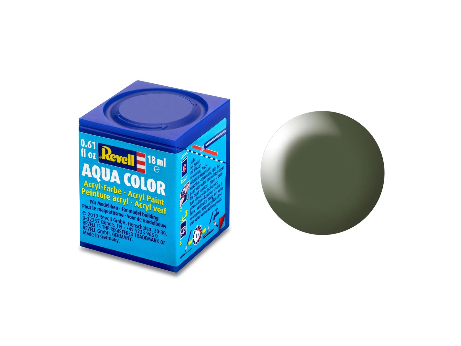 Olijfgroen, halfmatte Aqua Color 18 ml