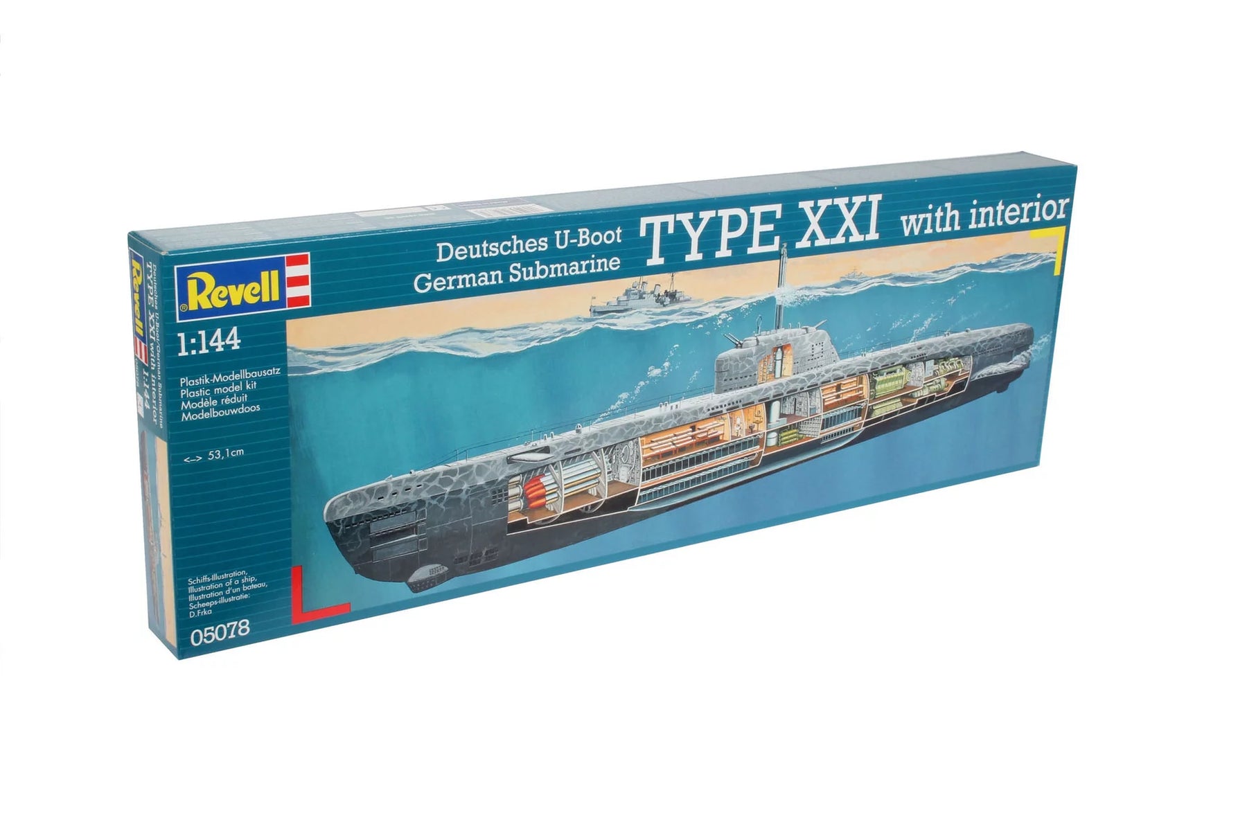Deutsches U-Boot Typ XXI mit Interieur