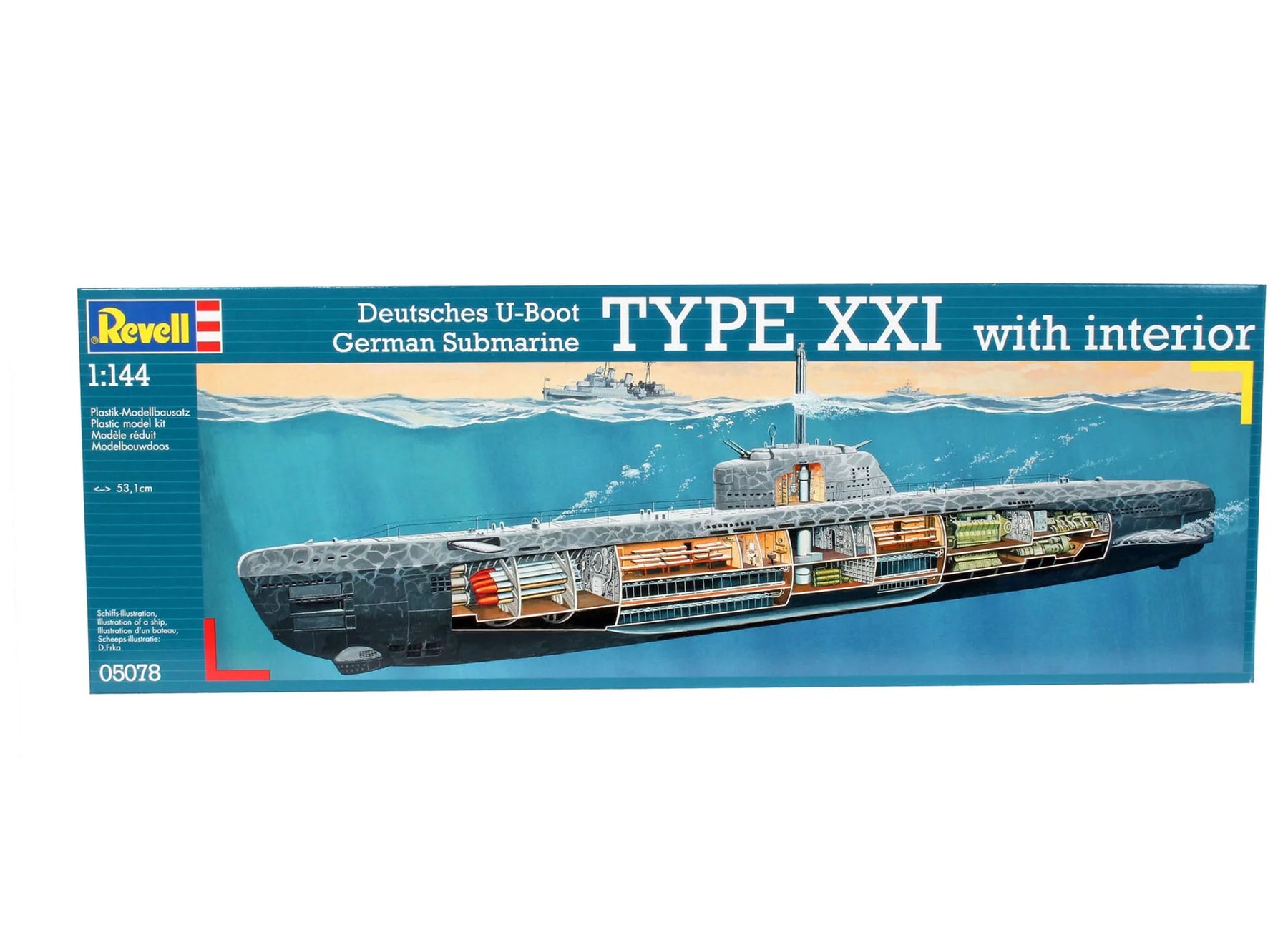 Deutsches U-Boot Typ XXI mit Interieur