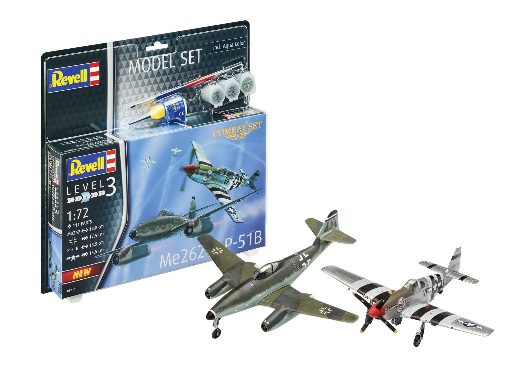 Modelset Gevechtsset Me262 - P-51B Mustang