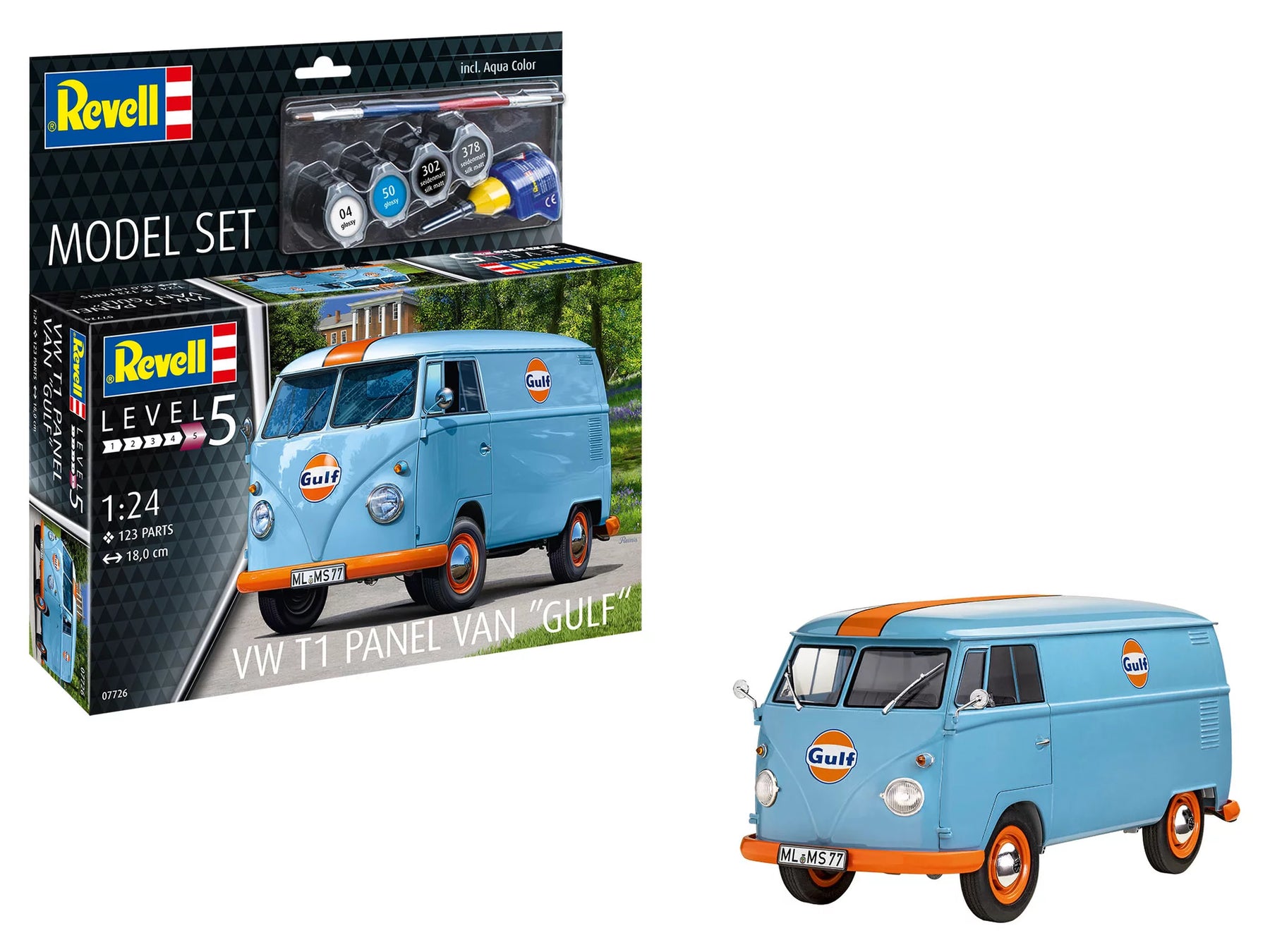 Modelset VW T1 gesloten bestelwagen (Gulf Decoration)