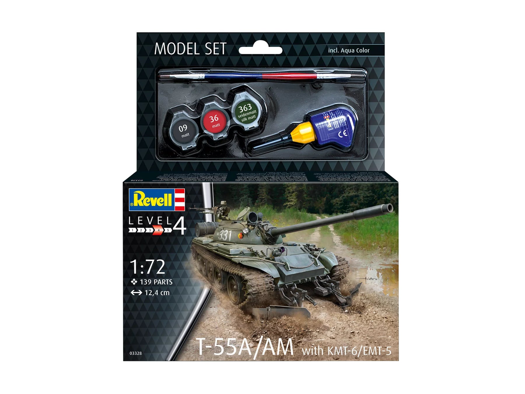 Model Set T-55A-AM with KMT-6-EMT-5 Mine Plough