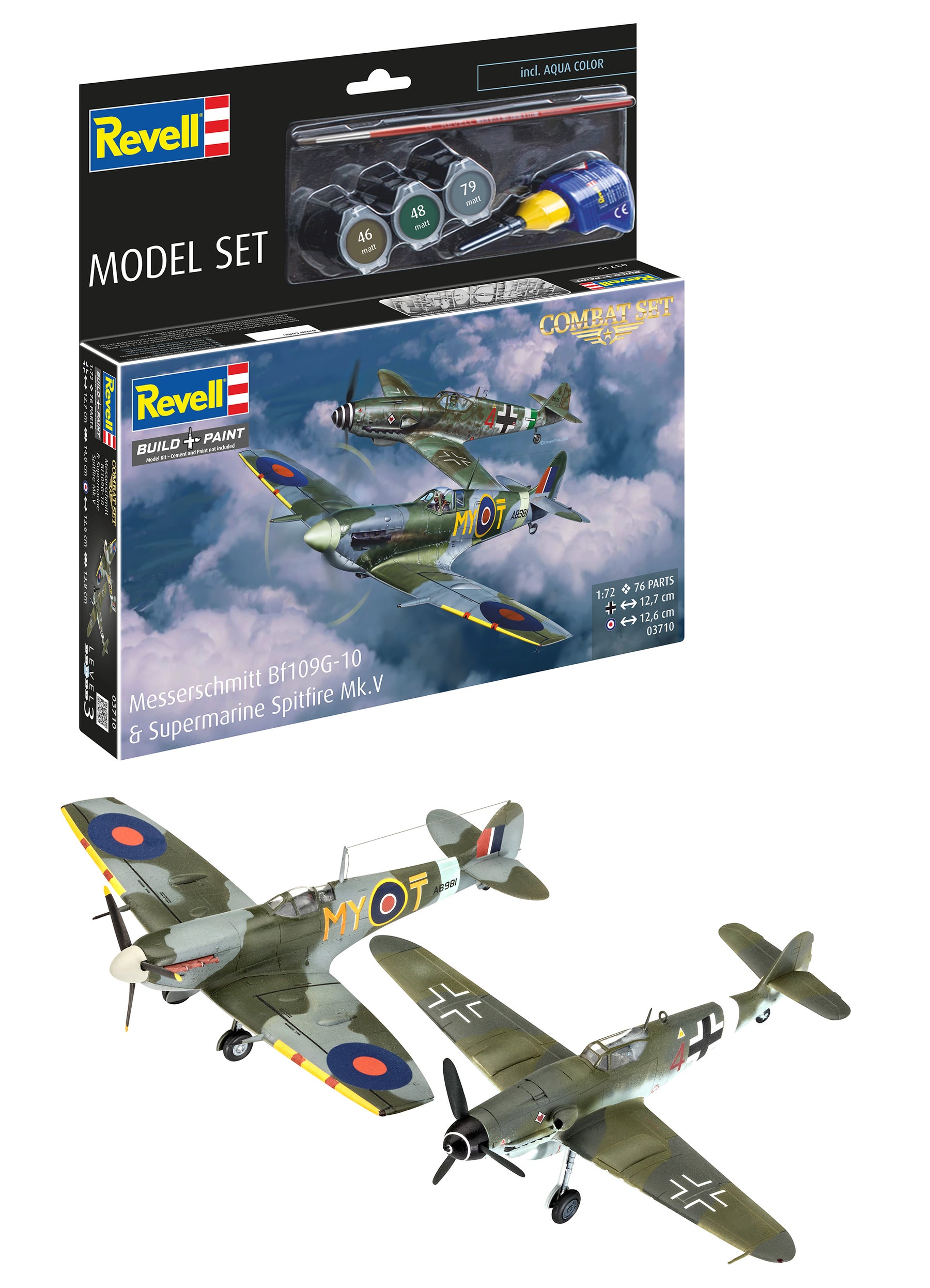 Modelset Gevechtsset Bf109G-10 & Spitfire Mk.V