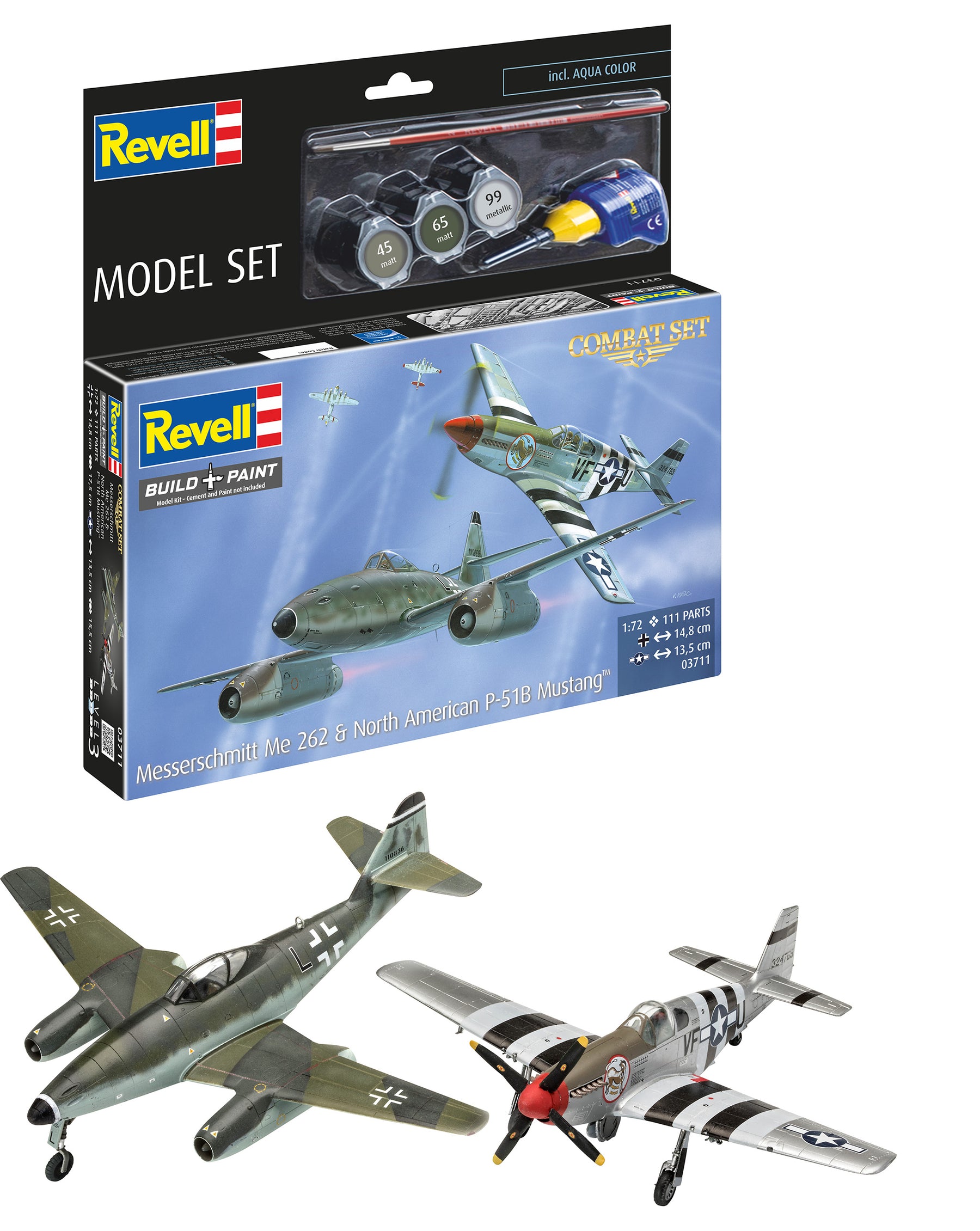 Modelset Gevechtsset Me262 - P-51B Mustang