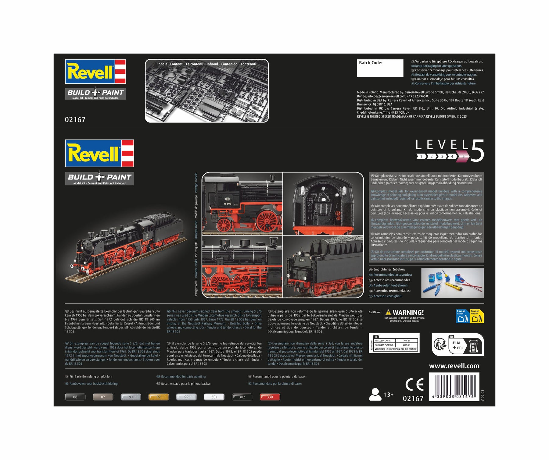 Snellocomotief BR 18 505 met tender 2'3' T38