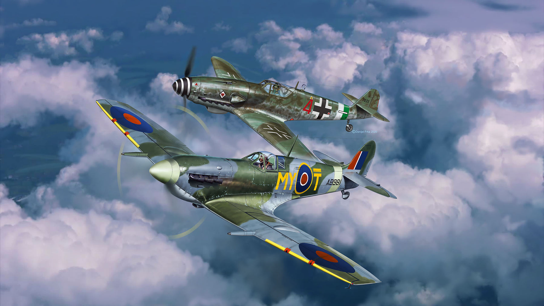 Combat Set Messerschmitt Bf109G-10 - Spitfire Mk.V
