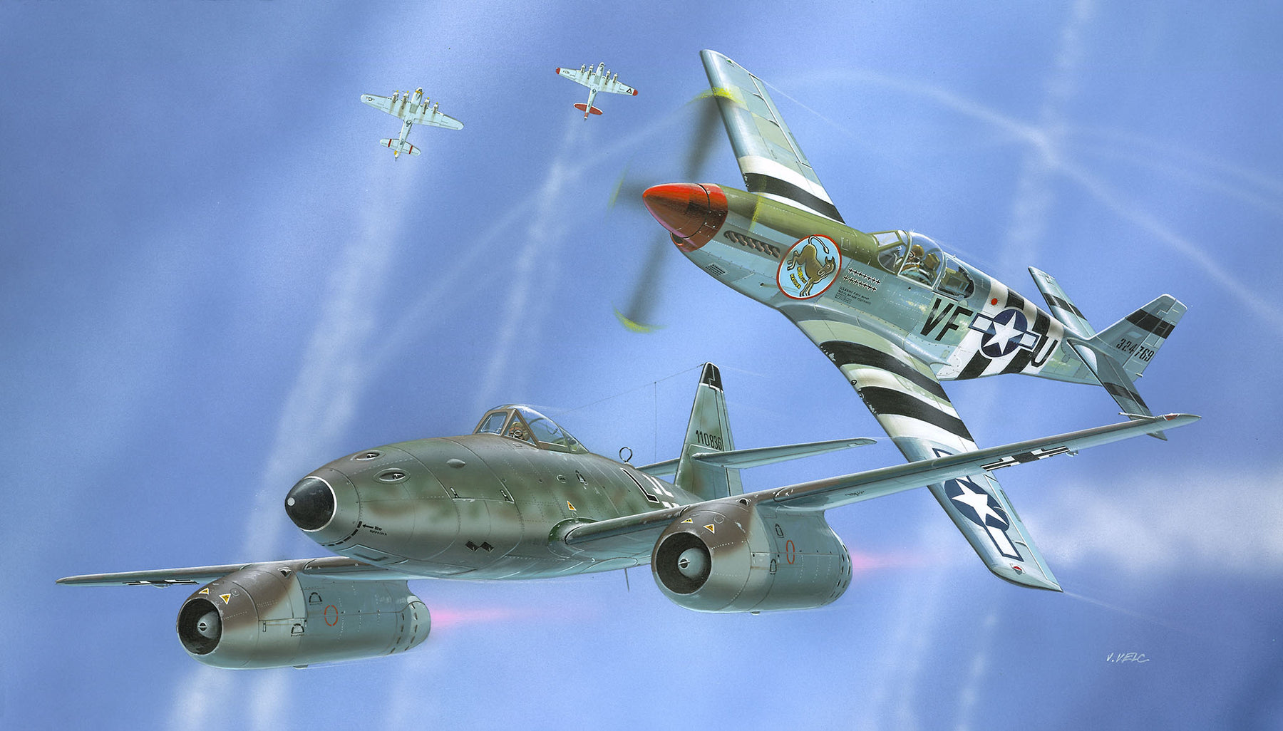 Bojový set Messerschmitt Me262 - P-51B Mustang