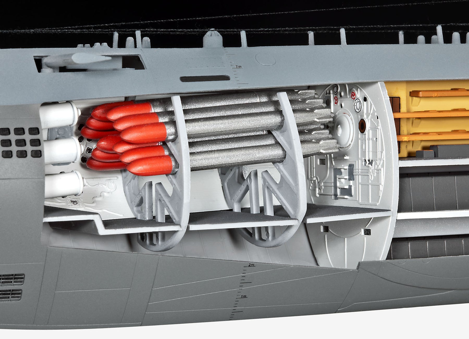 German submarine Type XXI with interior