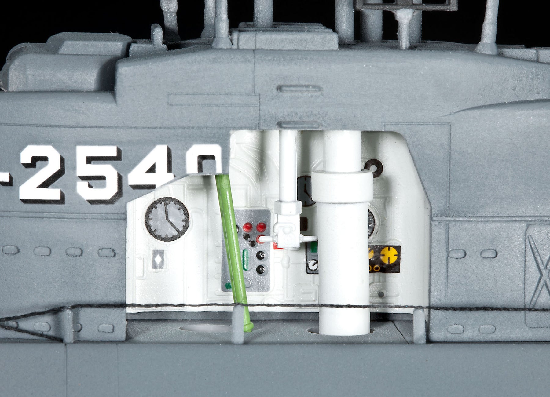 German submarine Type XXI with interior
