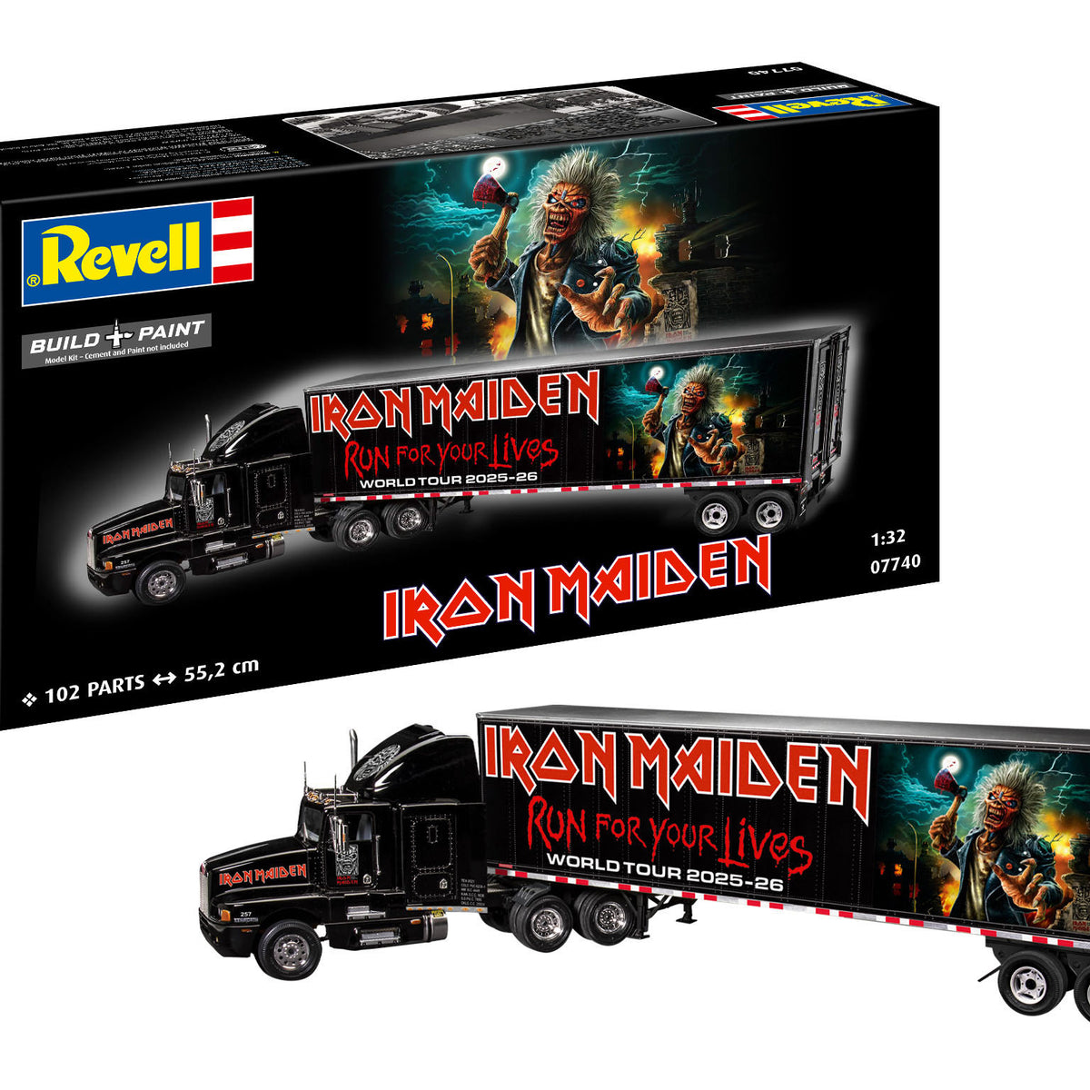 Revell Queen Band 50th Anniversary 3D Puzzle - Tour Truck Trailer Model Kit (128 Pieces)