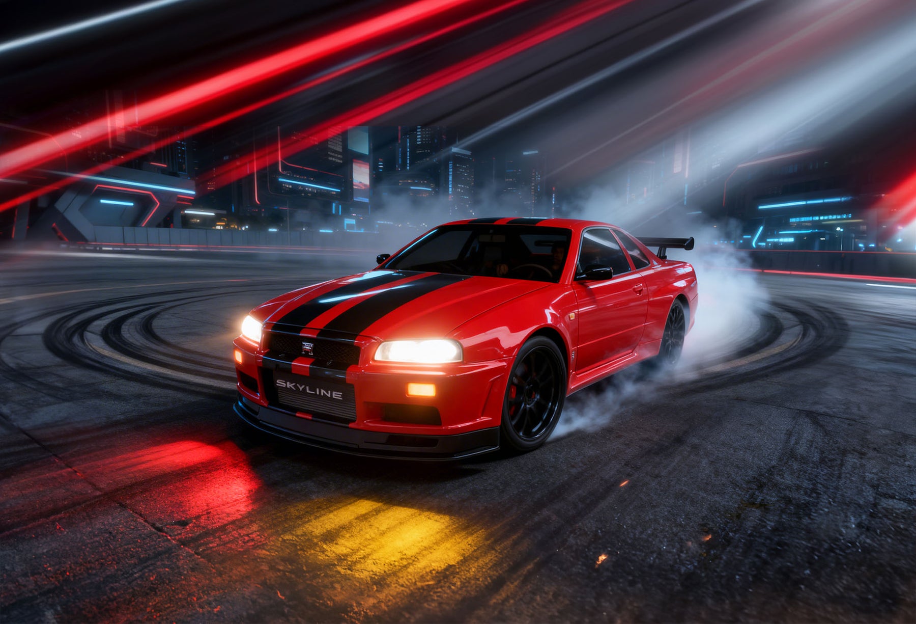 Szybki samochód RC XXL Nissan Skyline