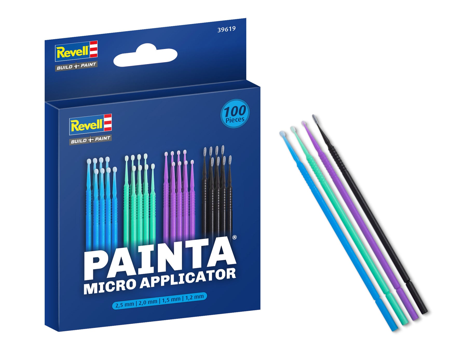Micro applicateur - 100 pièces - 2,5 mm - 2,0 mm - 1,5 mm