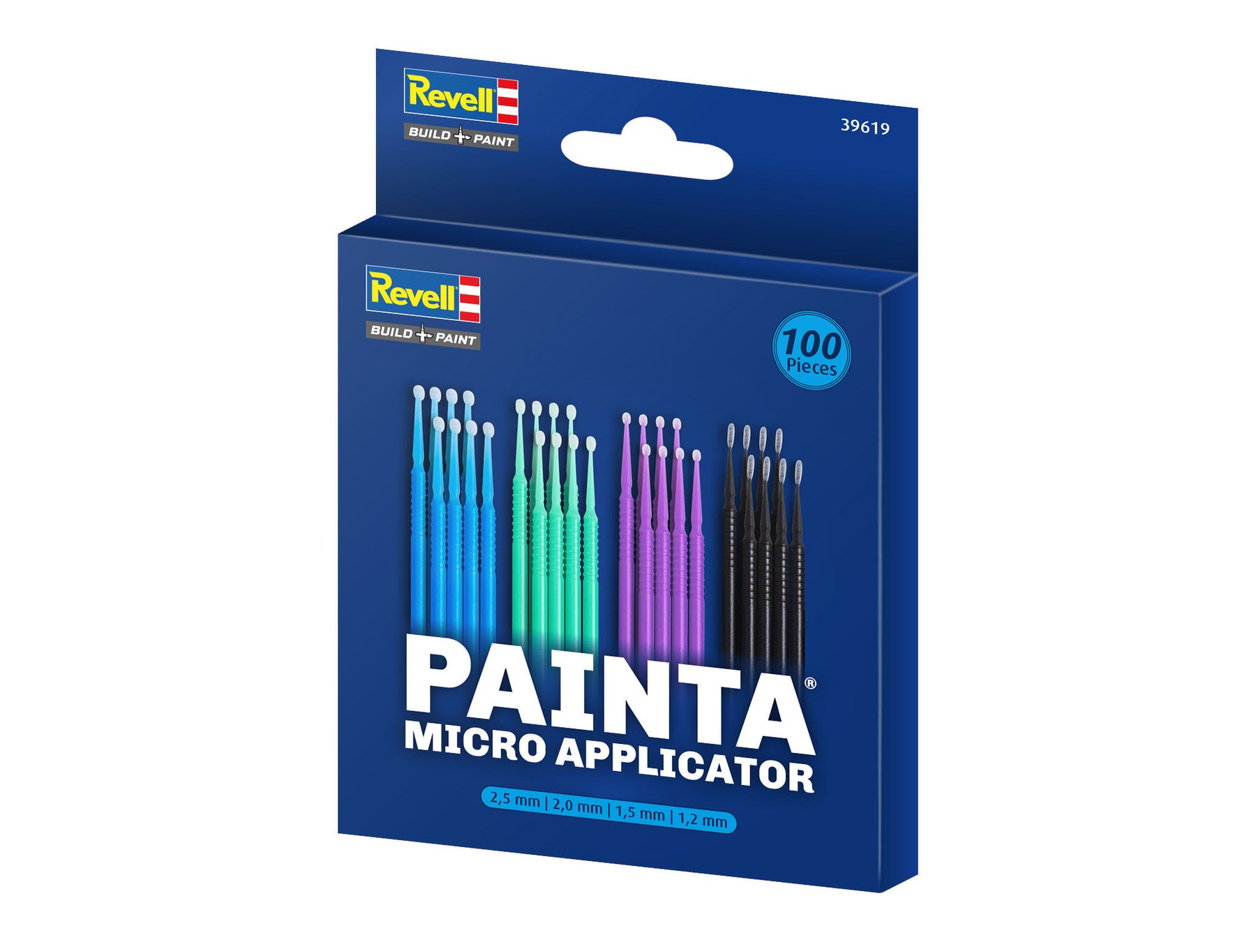Microaplicador - 100 piezas - 2,5 mm - 2,0 mm - 1,5 mm