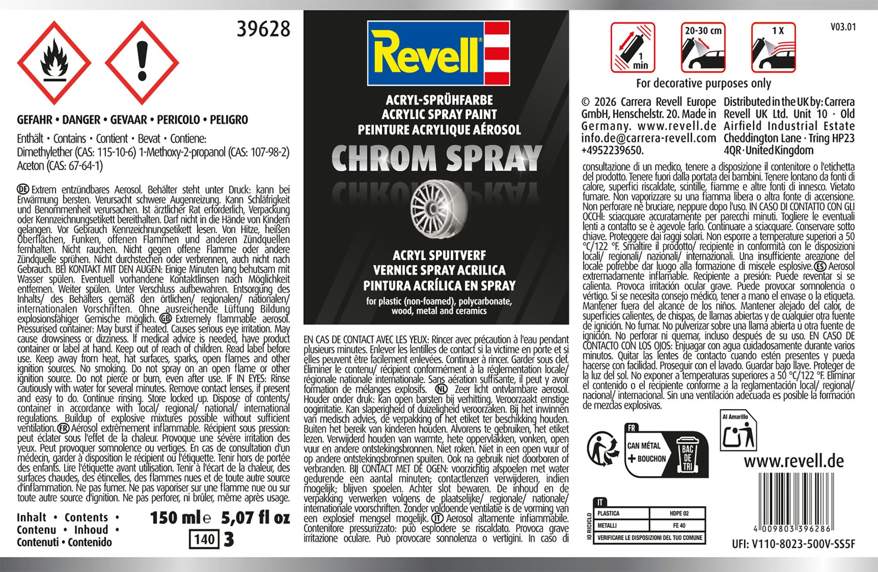 Chrome spray, 150 ml