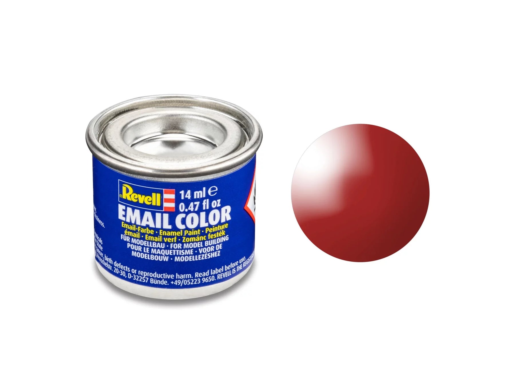 vuurrood, glanzend RAL 3000 14 ml blik