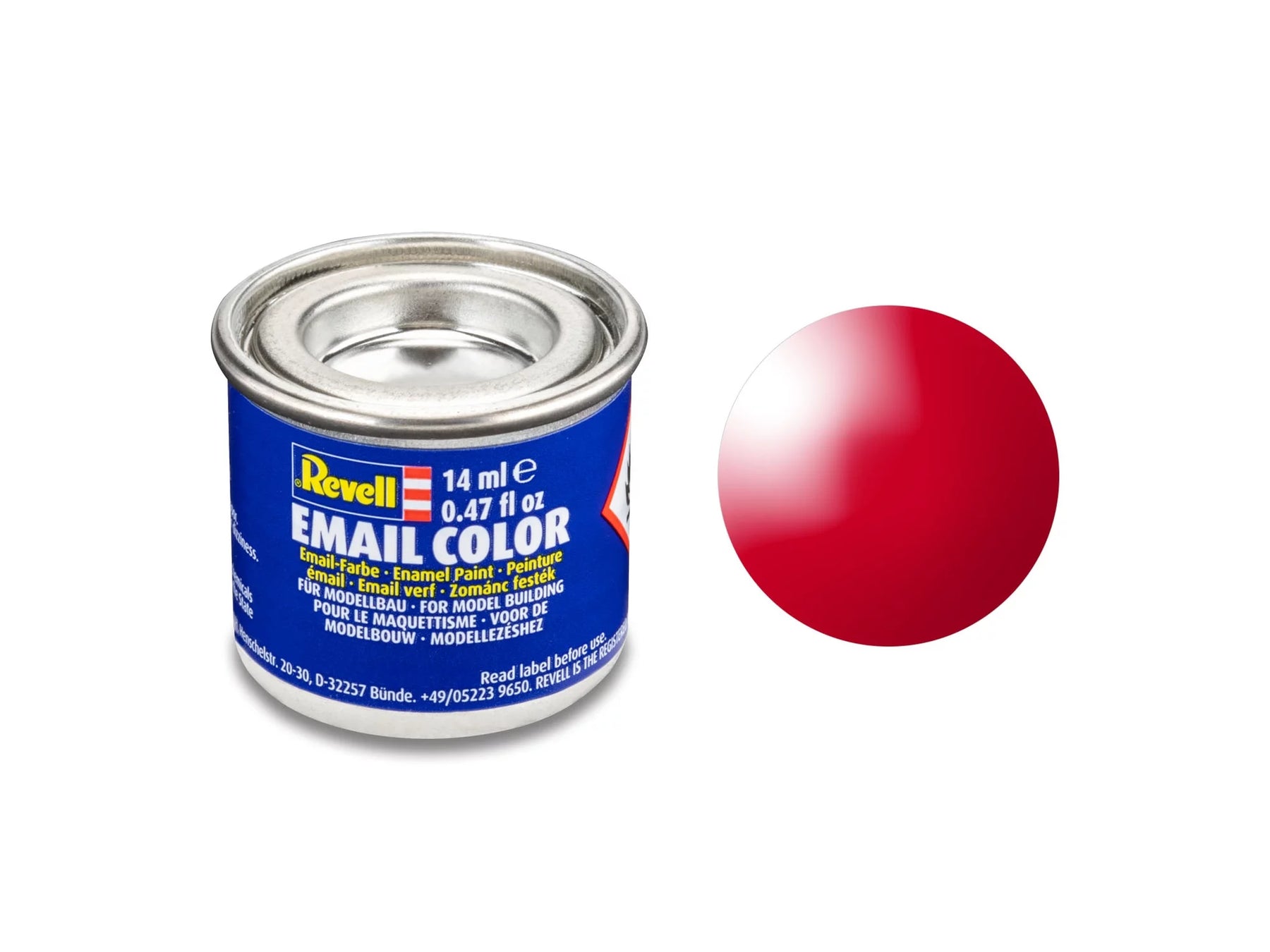 Italiaans rood, glanzend blik van 14 ml