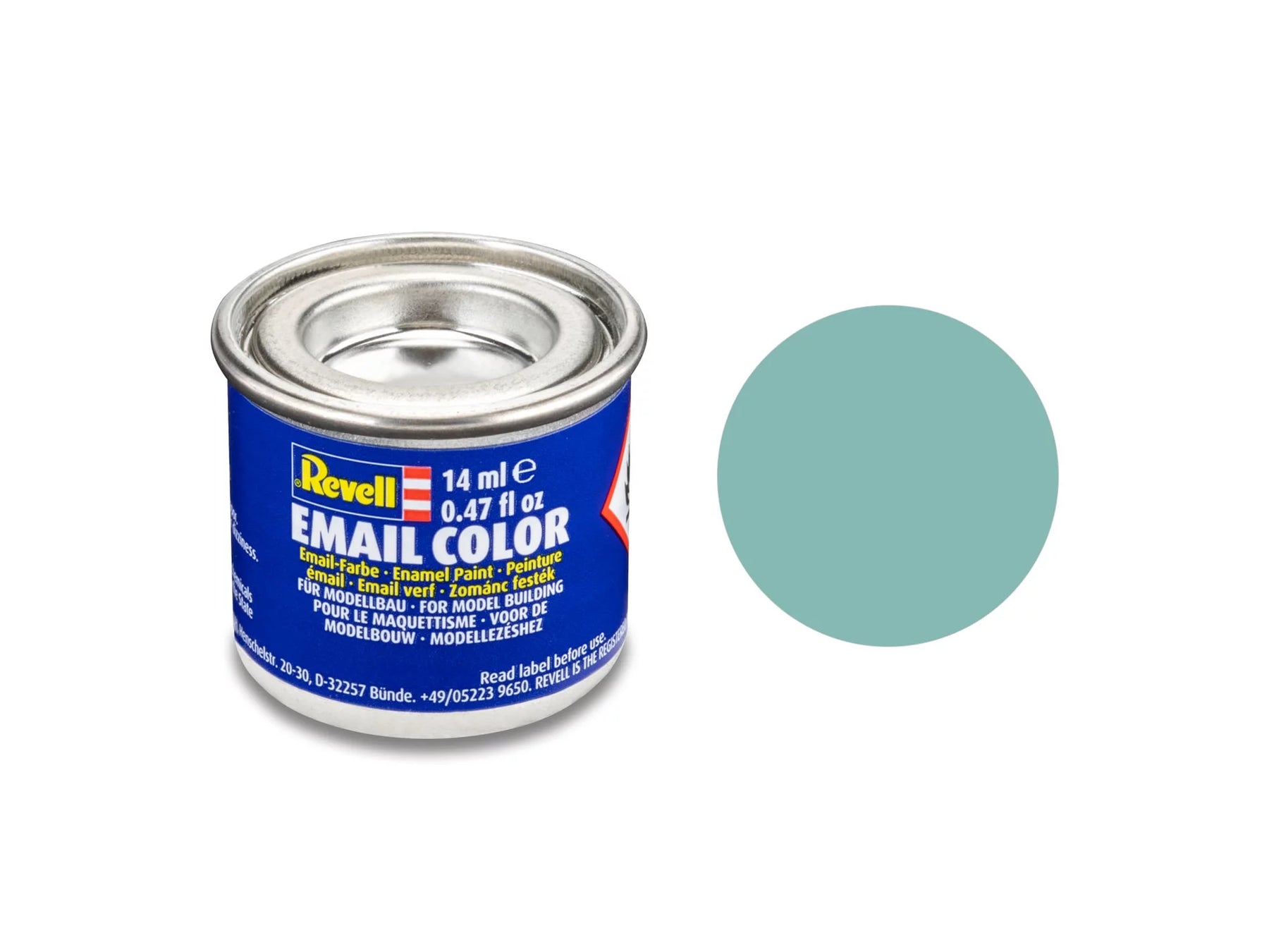 lichtblauw, mat blik van 14 ml