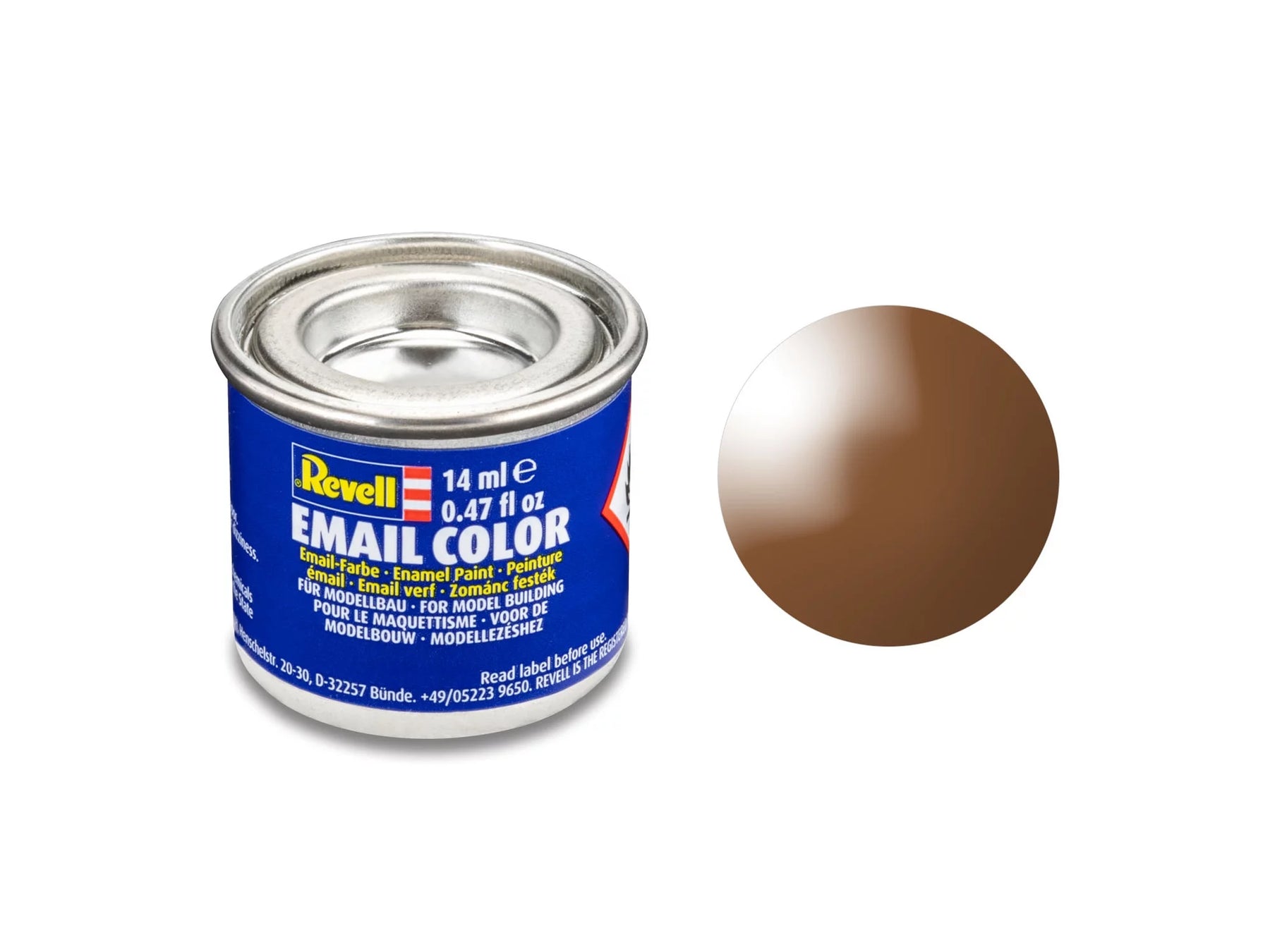 kleibruin, glanzend RAL 8003 14 ml blik