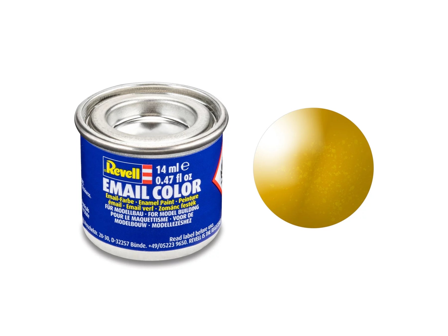 messing, metalen blik van 14 ml