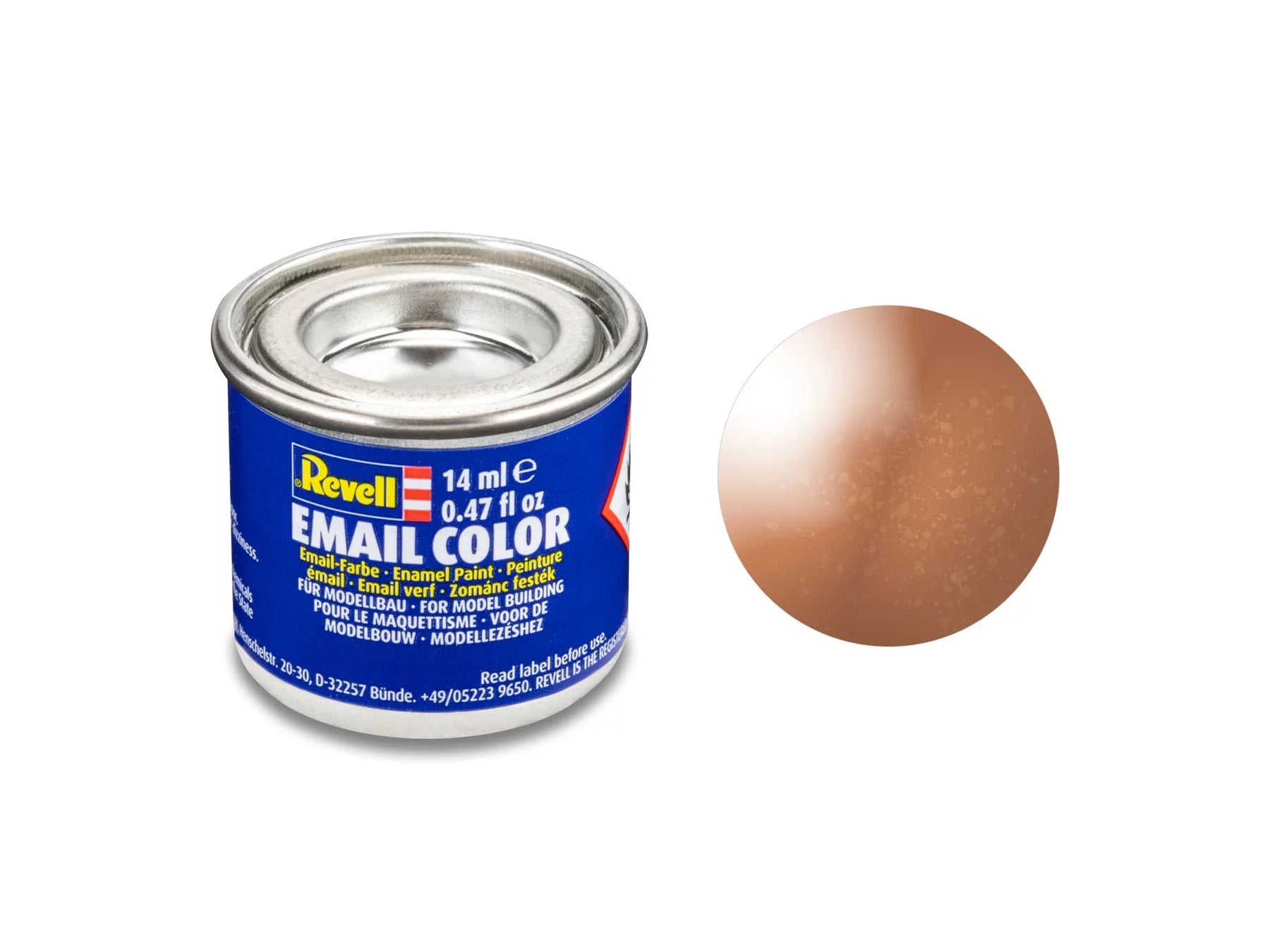 koper, metalen blik van 14 ml