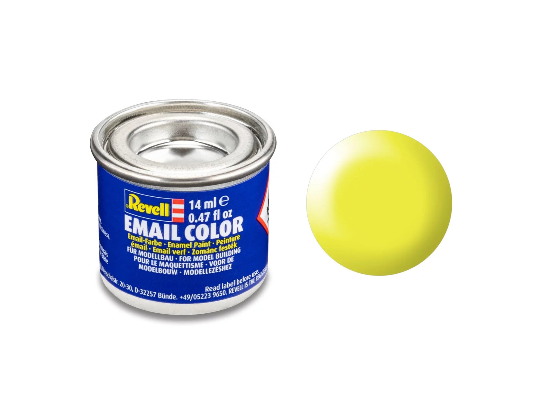 heldergeel, halfmat RAL 1026 Bus van 14 ml