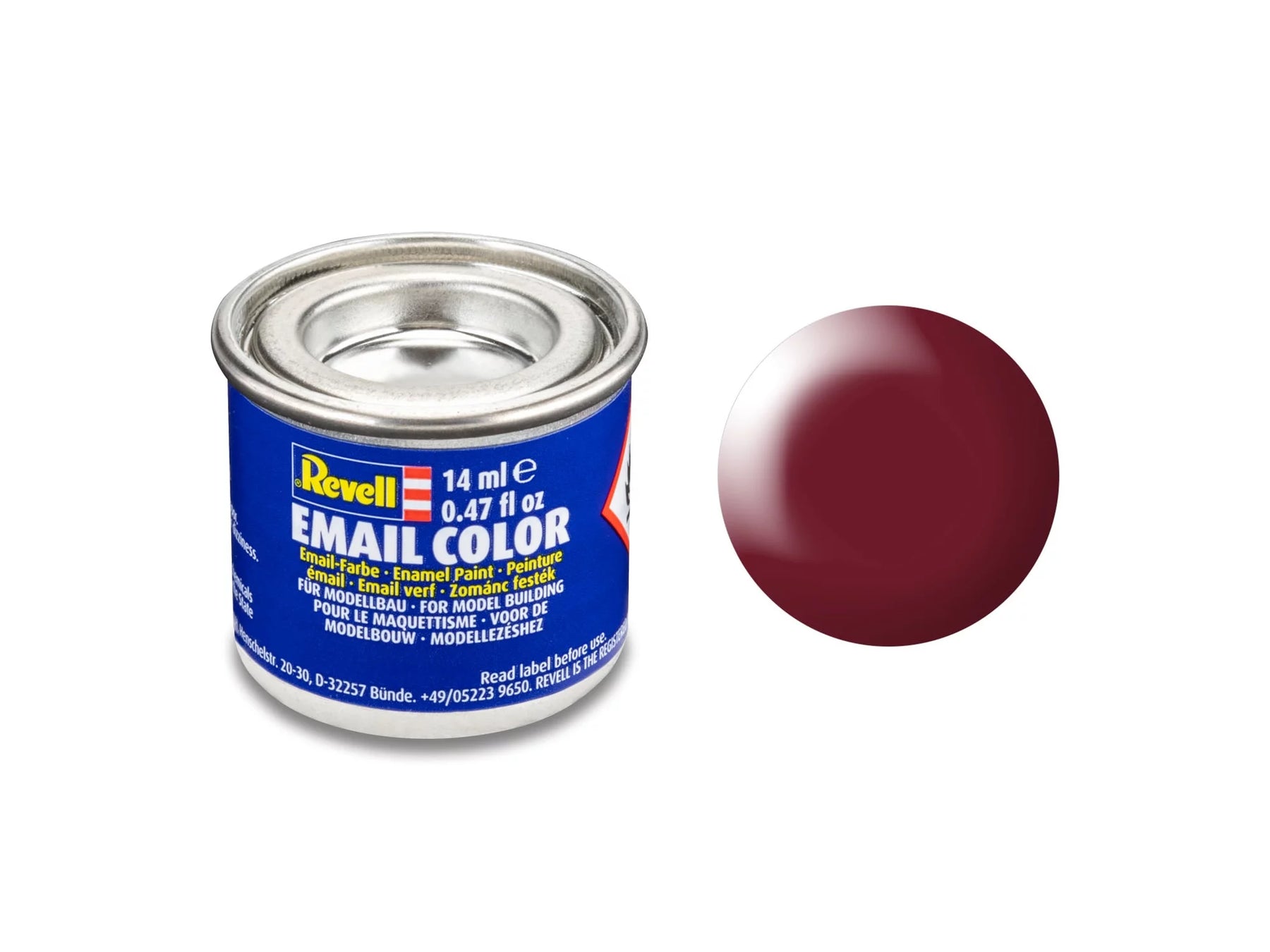 paarsrood, halfmat RAL 3004 14 ml blik