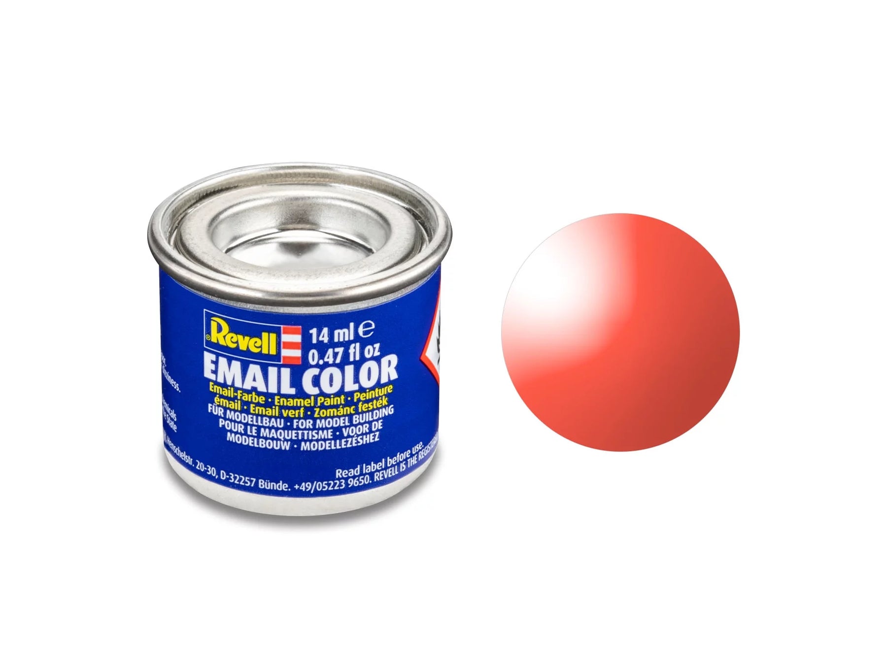 red, clear 14ml can