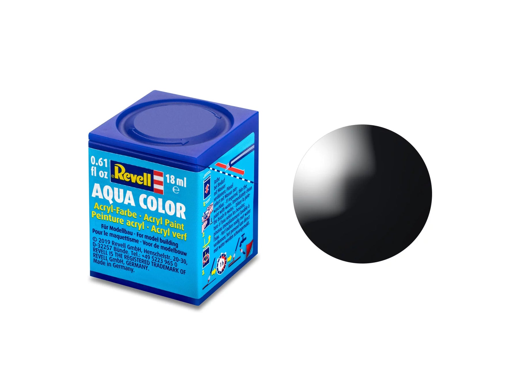 schwarz, glänzend RAL 9005 Aqua Color 18 ml