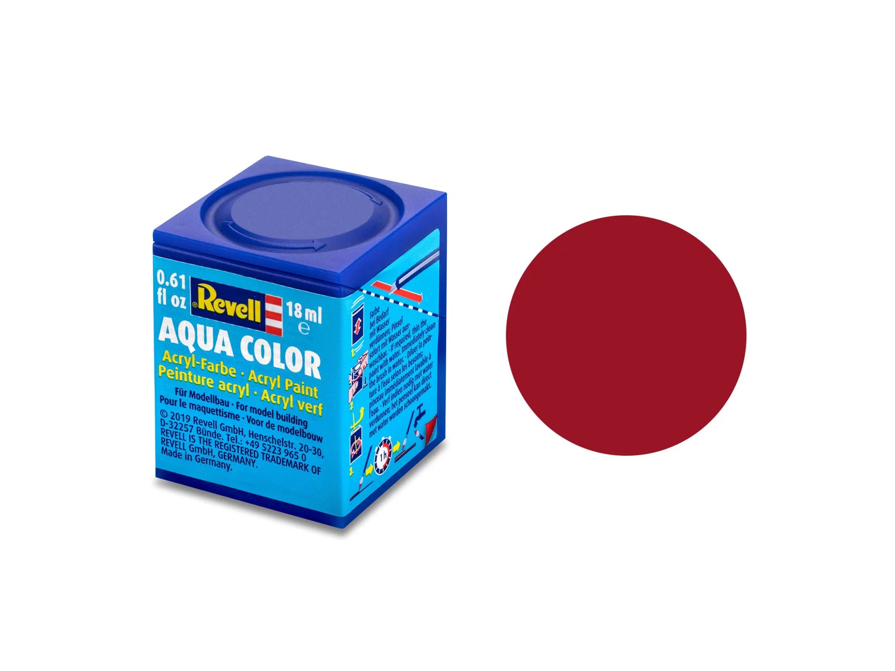 rouge carmin mat RAL 3002 Aqua Color 18 ml