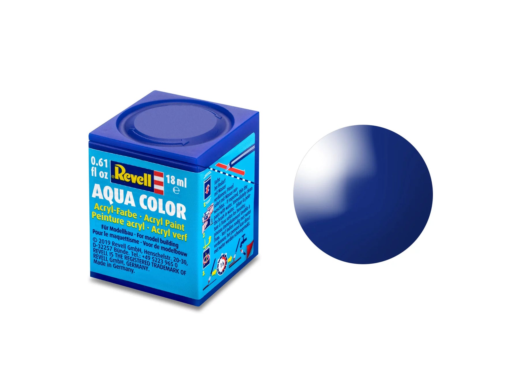 ultramarijnblauw, glanzend RAL 5002 Aqua Color 18 ml