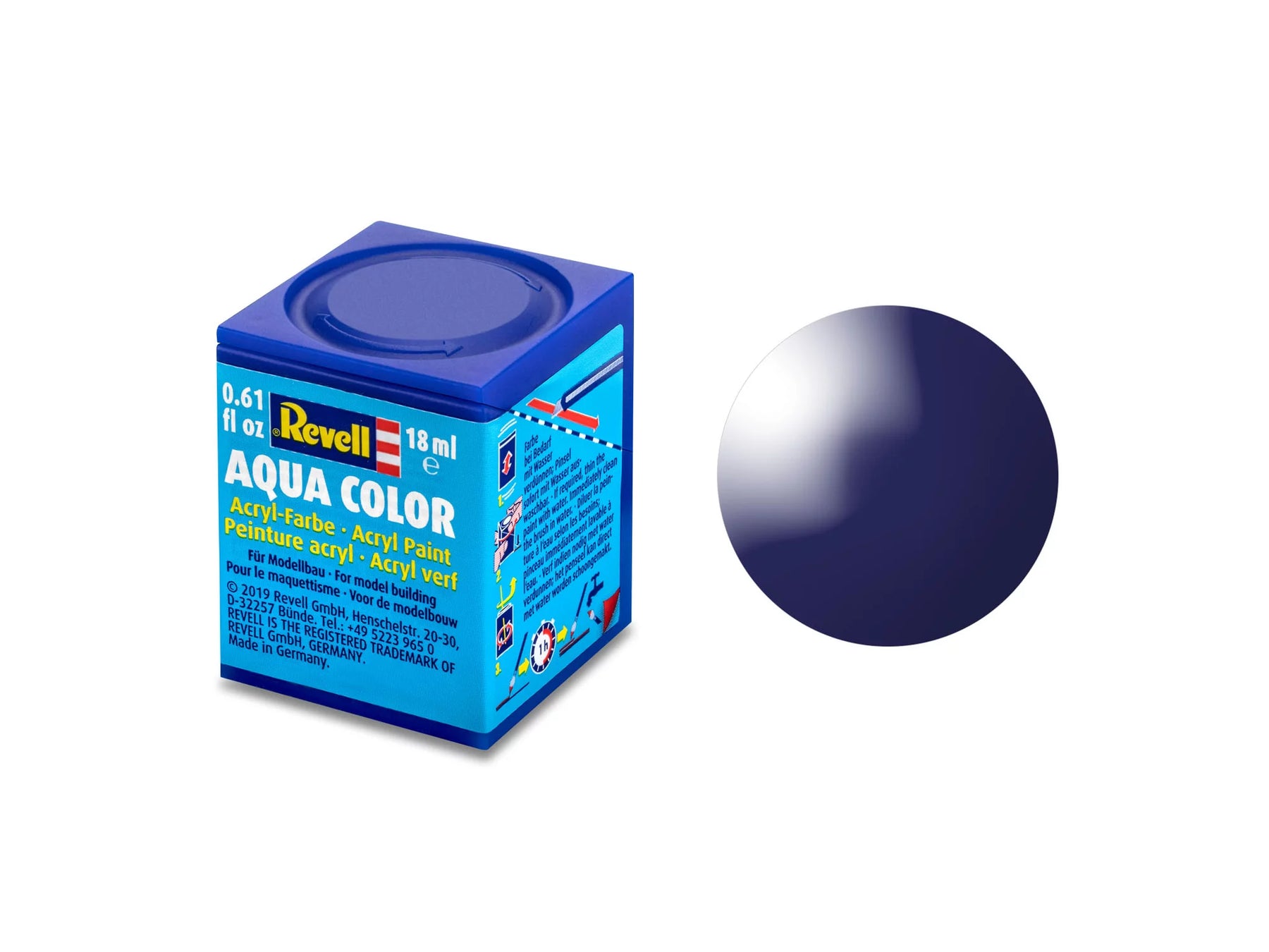 nachtblauw, glanzend RAL 5022 Aqua Color 18 ml