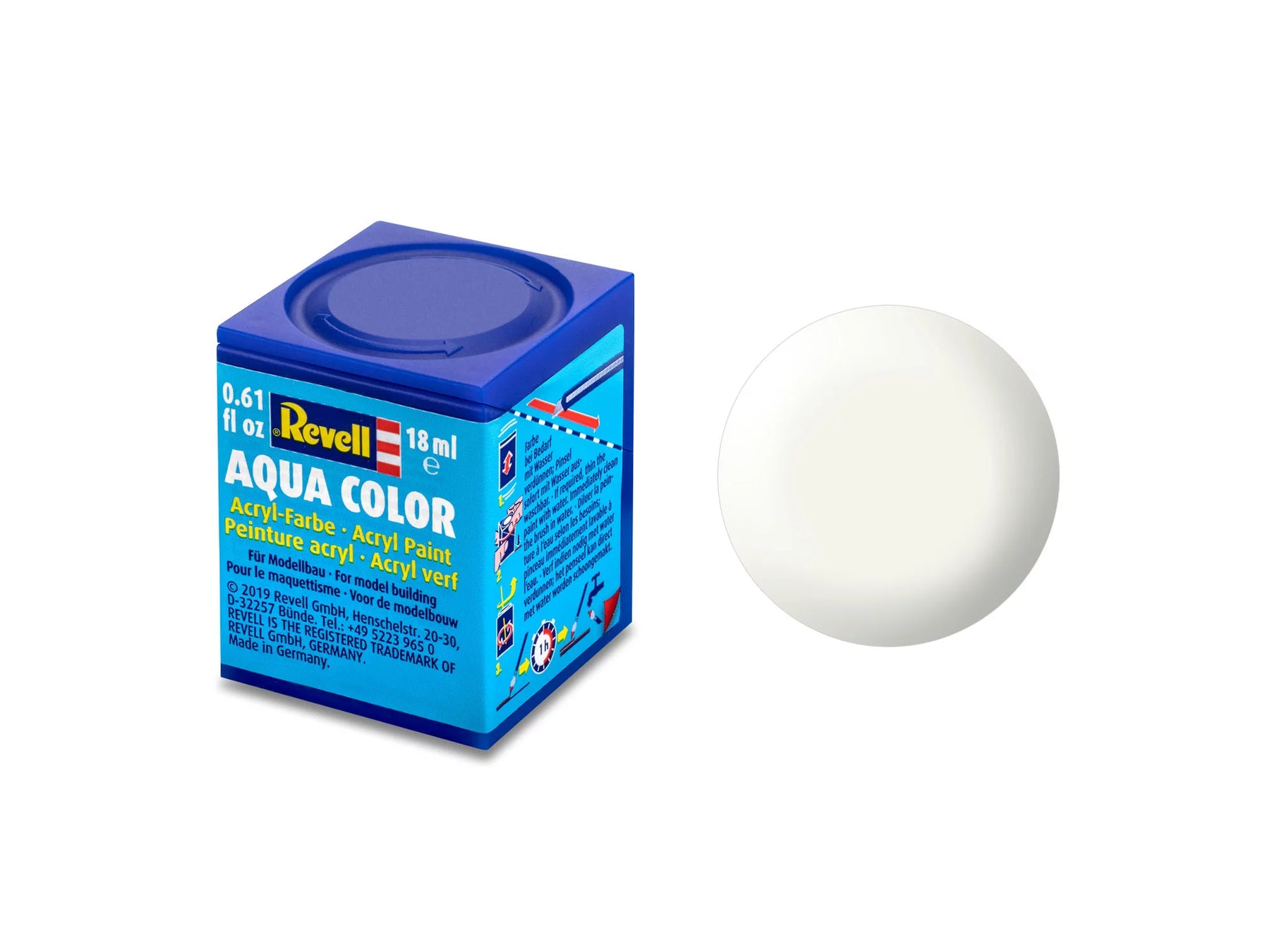 blanc, semi-mat RAL 9010 Aqua Color 18 ml