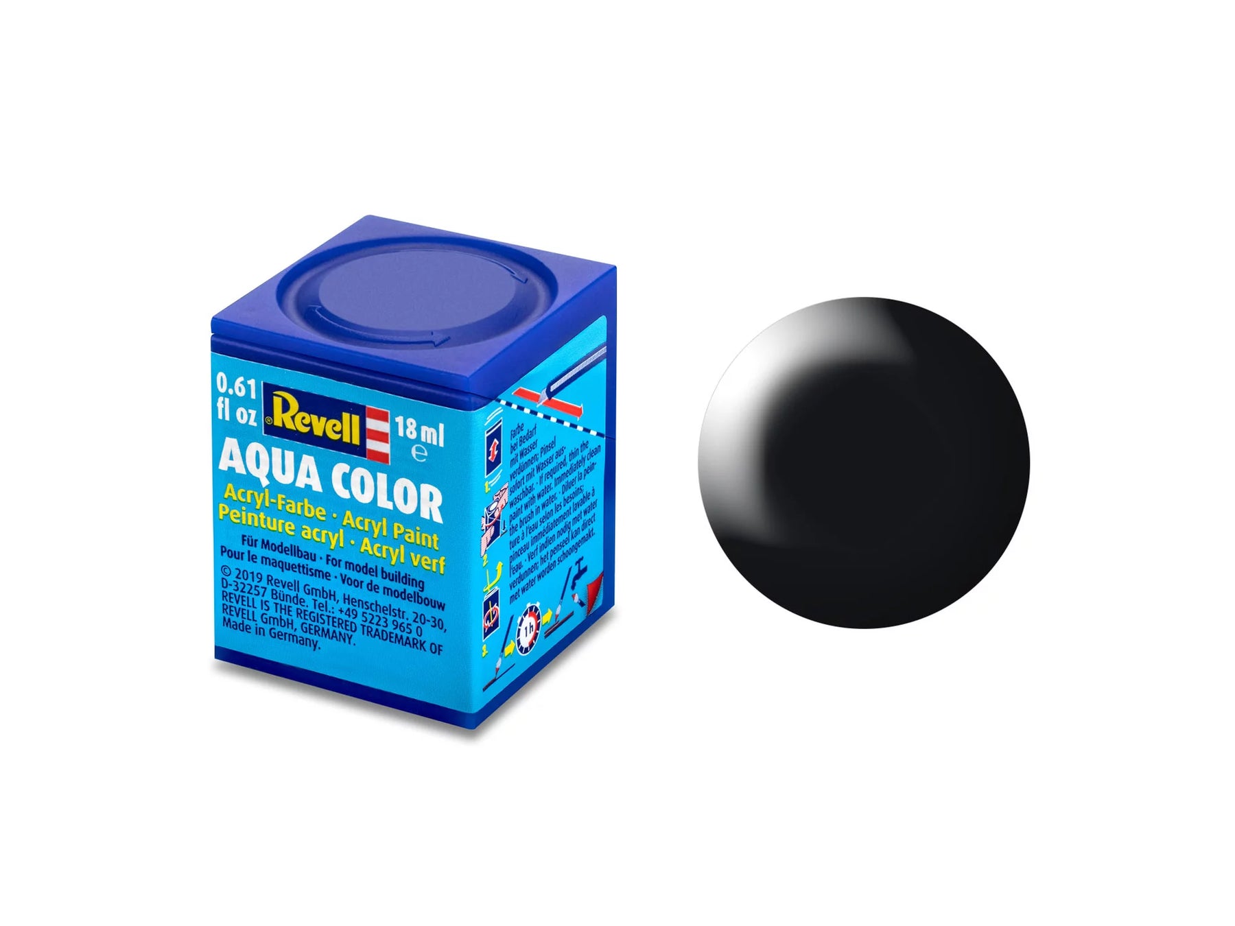 schwarz, seidenmatt RAL 9005 Aqua Color 18 ml