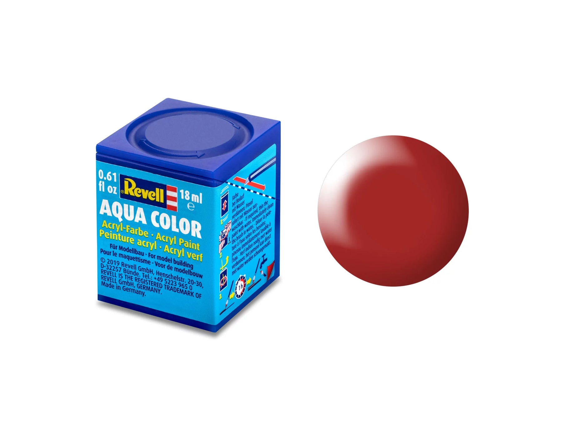 Aqua Color rouge feu, semi-mat 18 ml