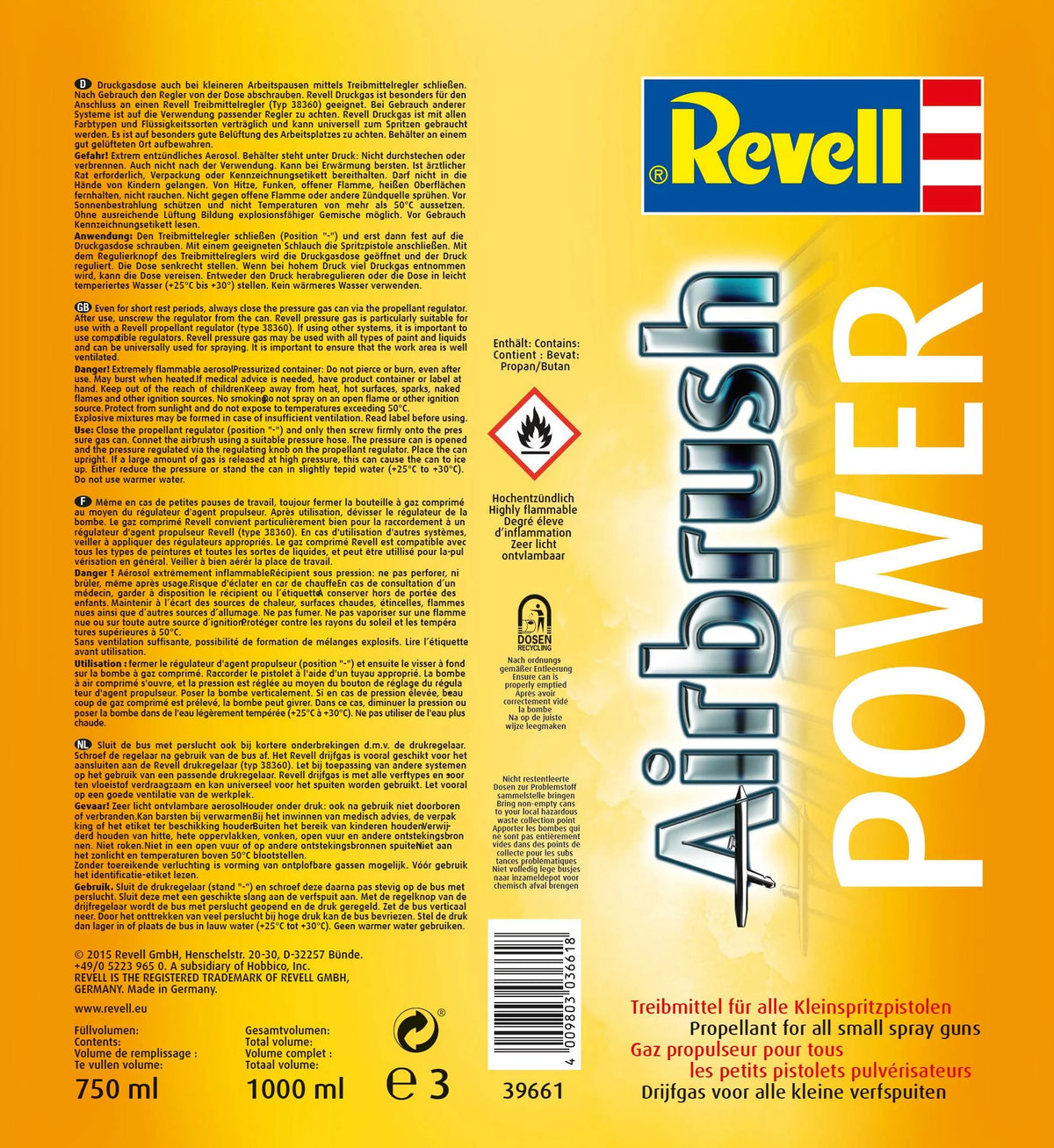 Airbrushkracht, 750 ml