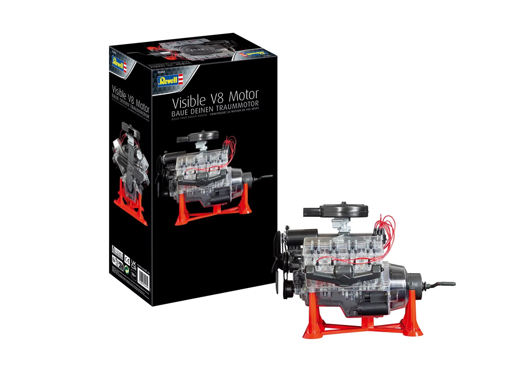 Zichtbare V-8-motor