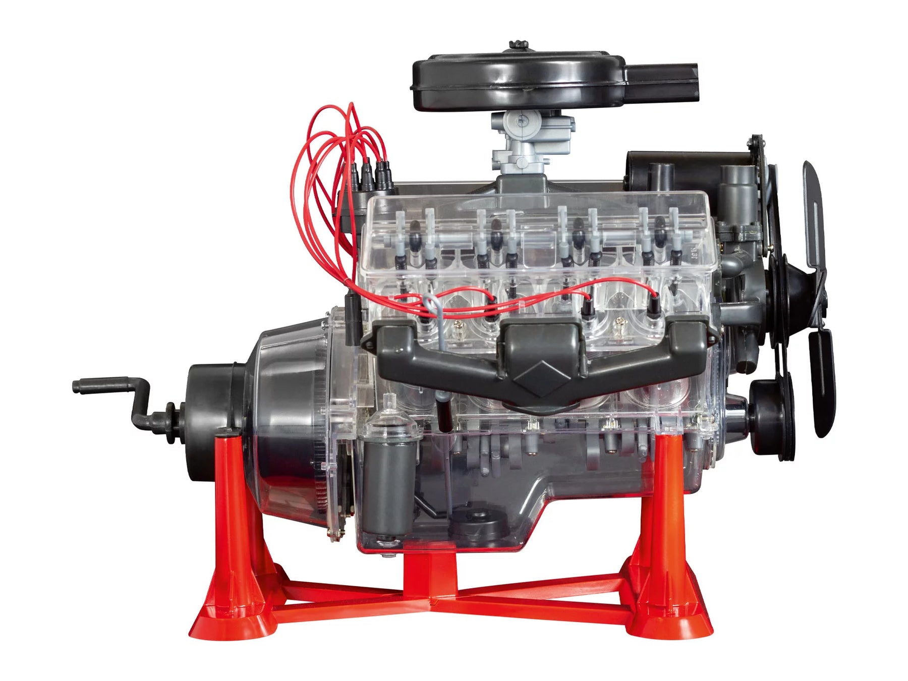 Visible V-8 engine