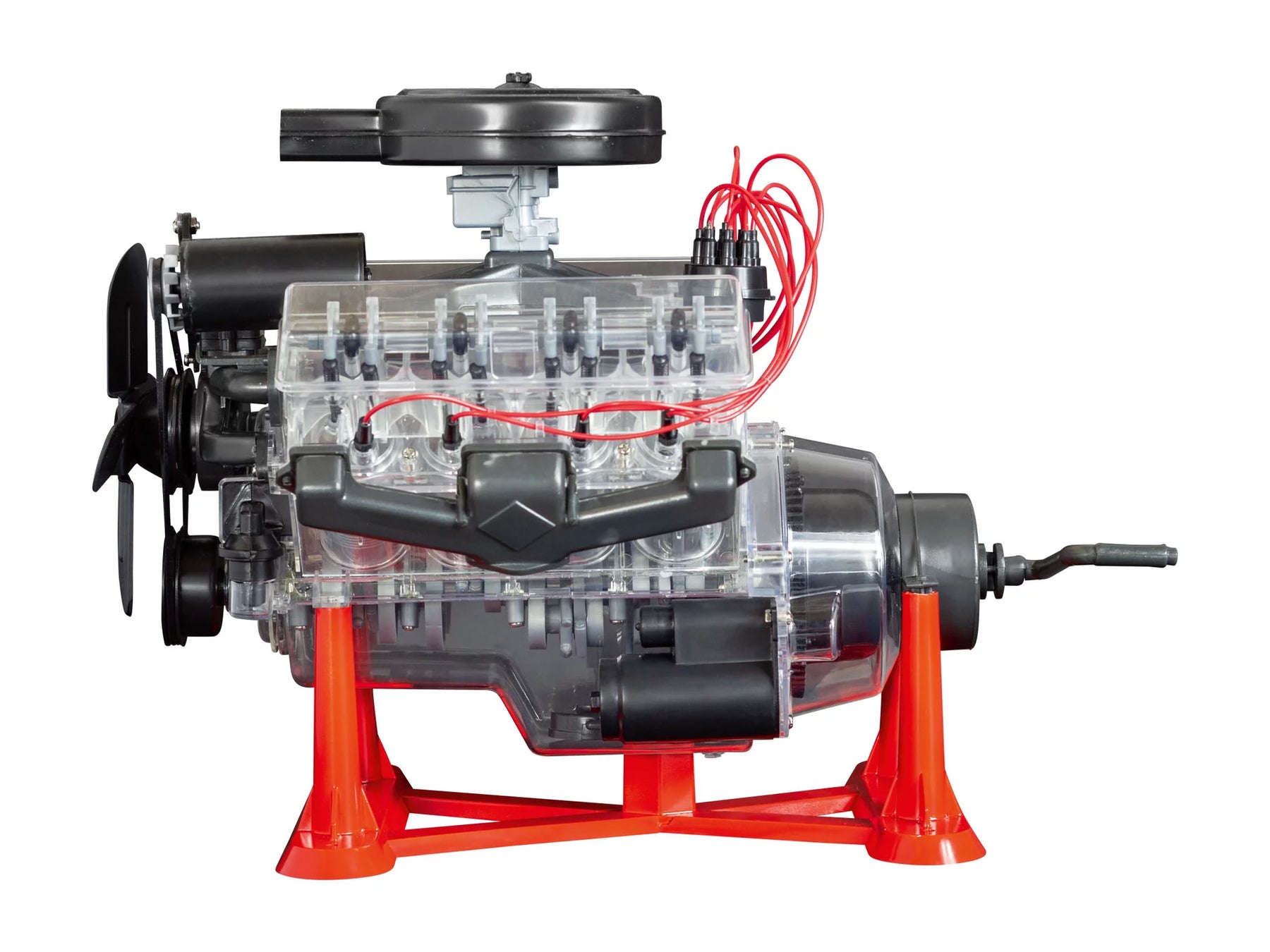 Visible V-8 engine