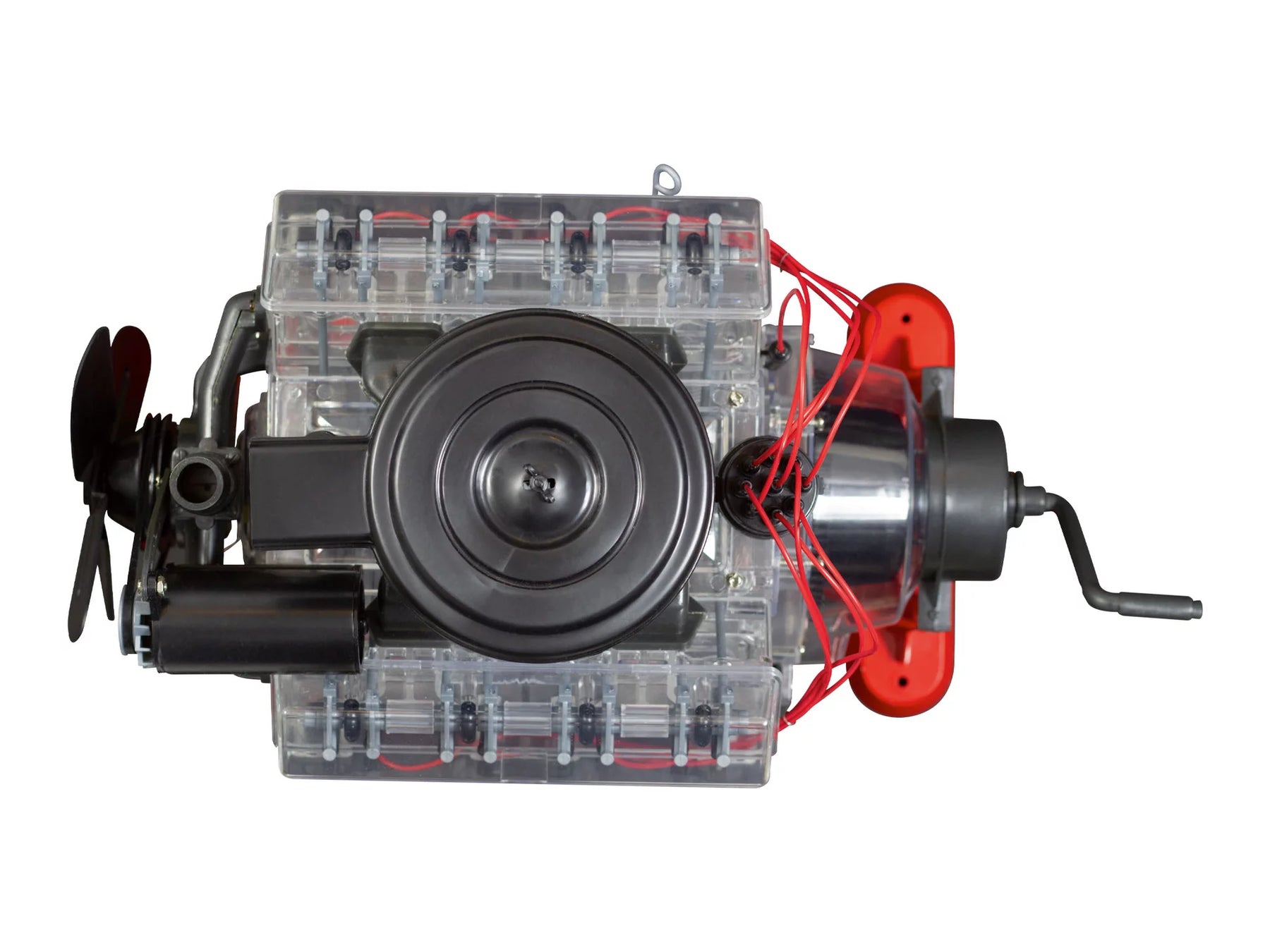 Visible V-8 engine