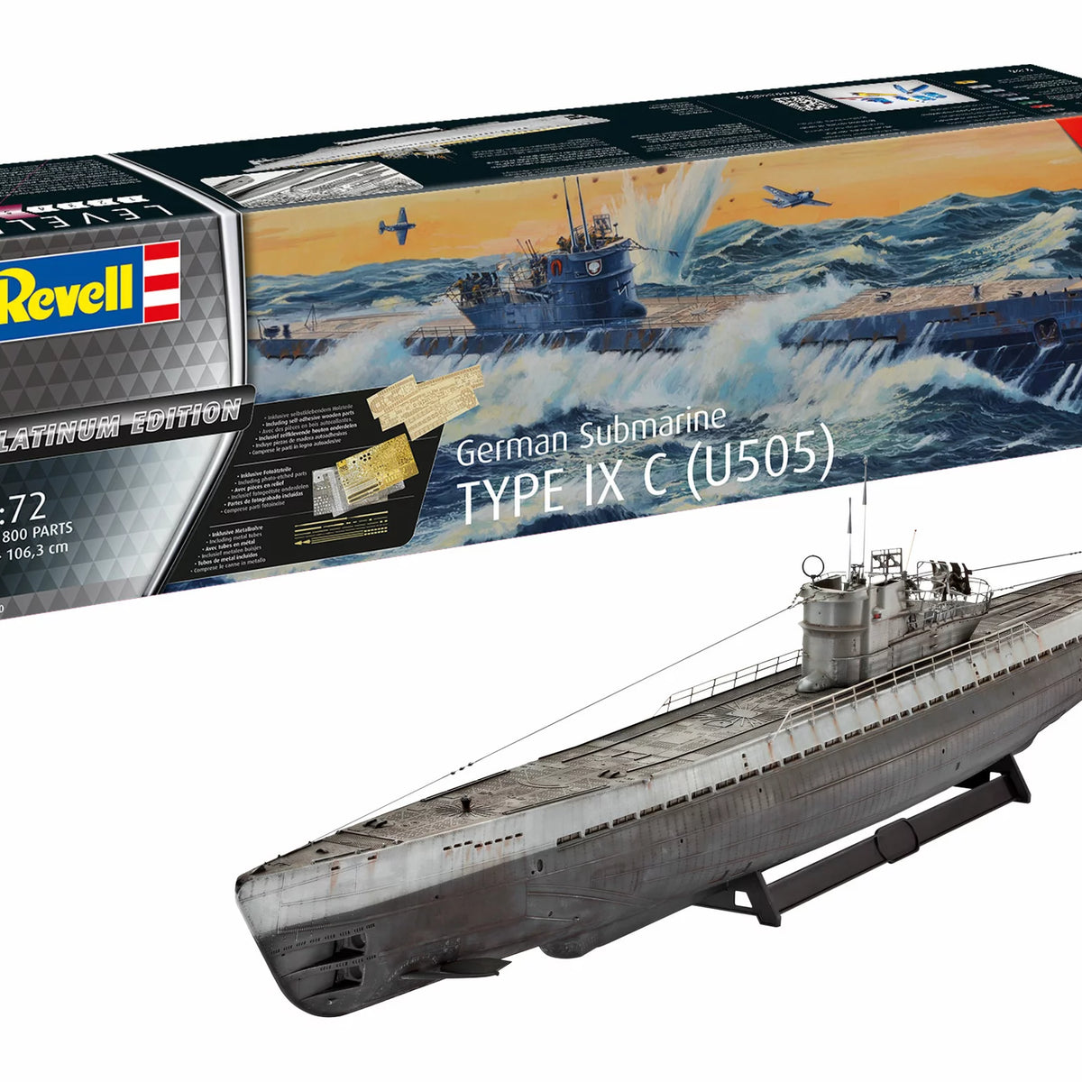 レベル 1/72 ドイツ海軍 Uボート U-Boot VII C ウルフパック 潜水艦 完成品