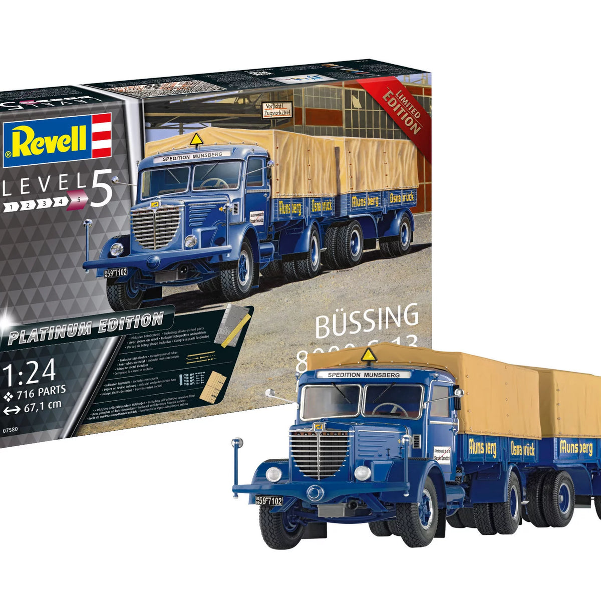 Revell 1/24 ビューシング 8000 S13 Büssing 8000 S 13 with trailer 
