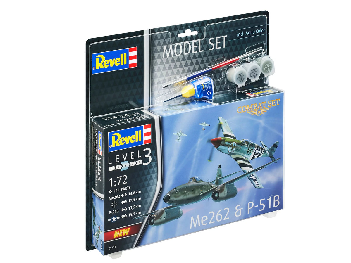 Modelset Gevechtsset Me262 - P-51B Mustang