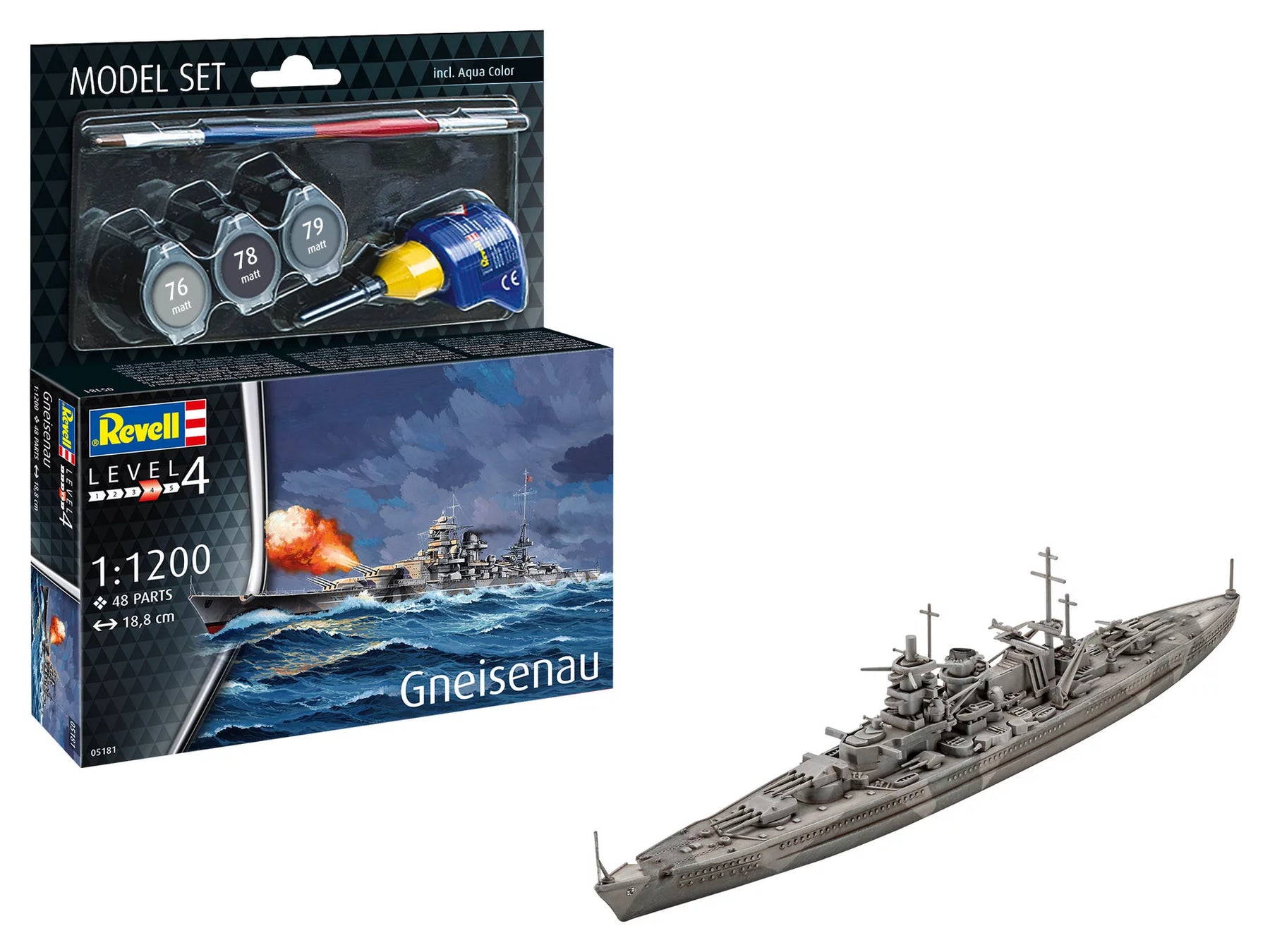 Model Set Battleship Gneisenau