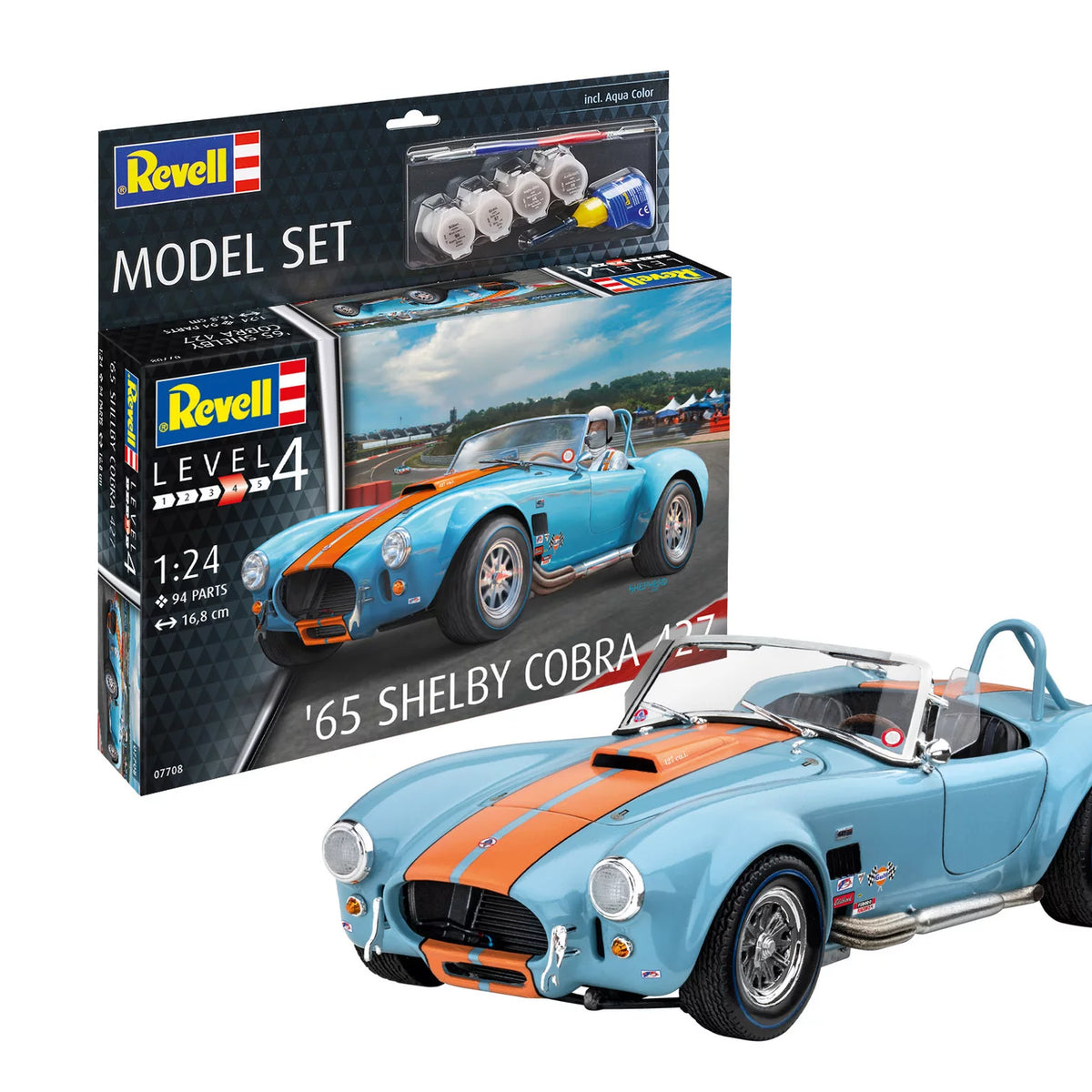 Modellino FW 1/64 Ford Shelby Cobra 427 Roadster 1965 - Colore Argento, Pressofuso Da Collezione