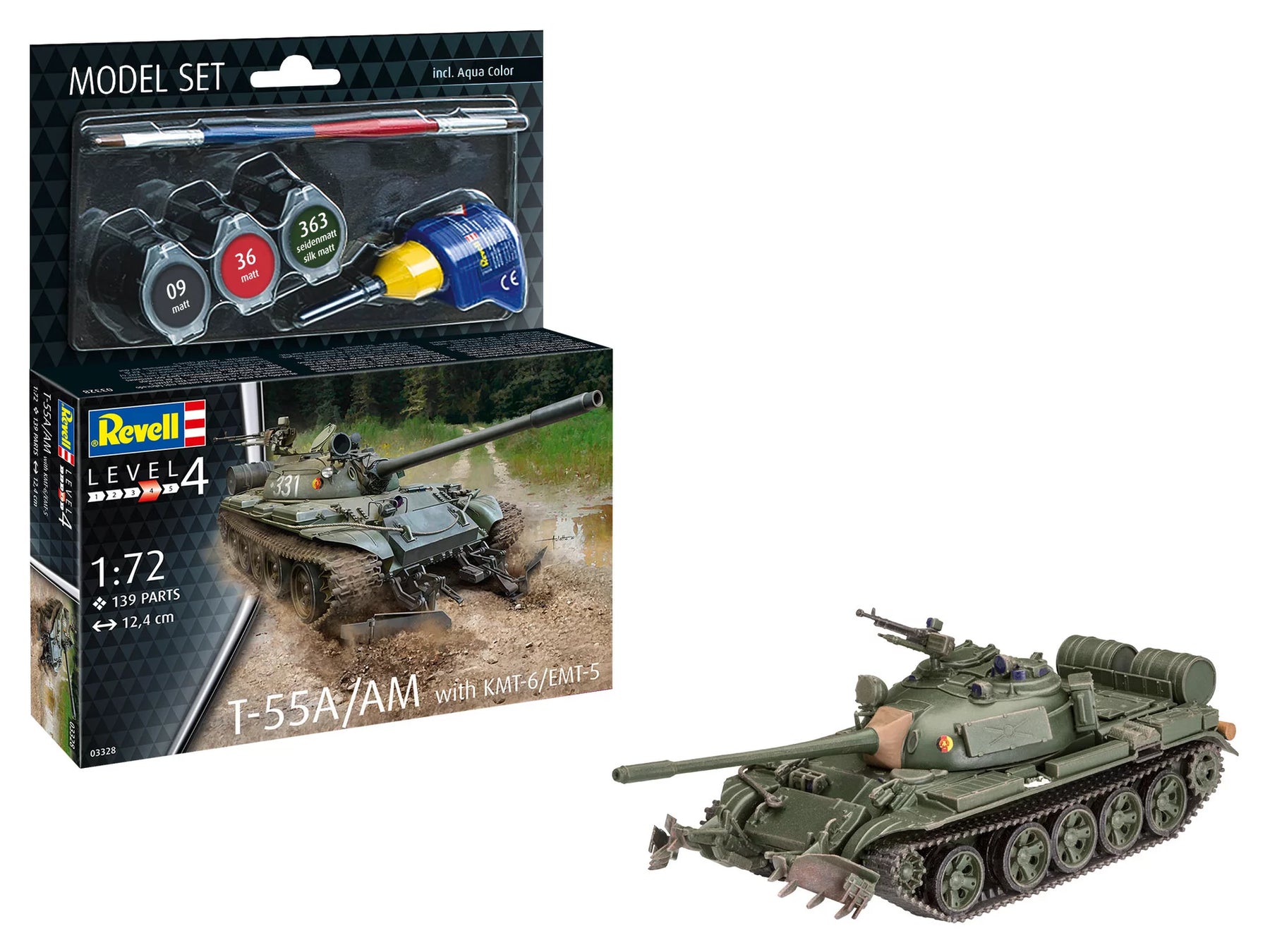 Model Set T-55A-AM with KMT-6-EMT-5 Mine Plough