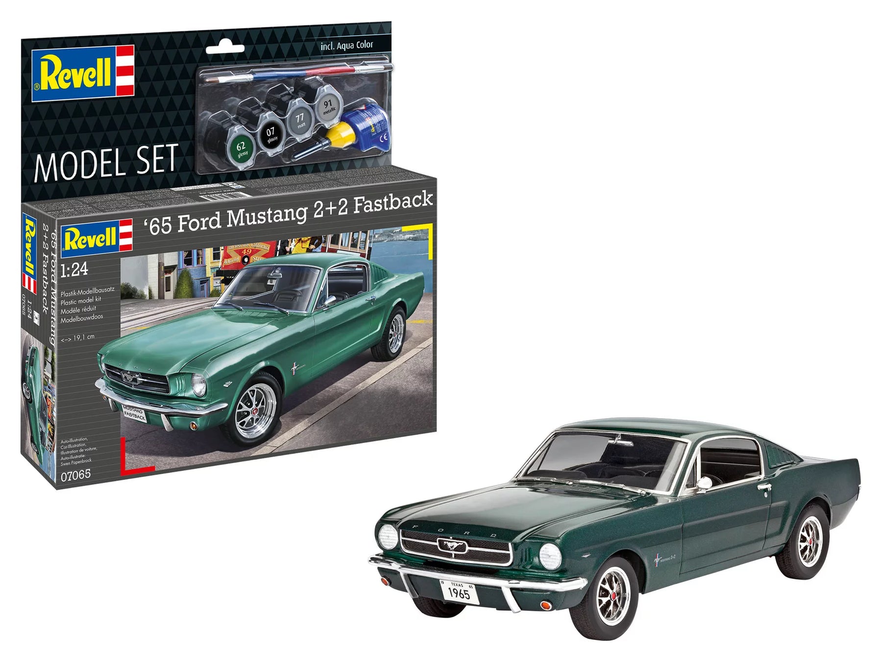 Modelset Ford Mustang 2+2 Fastback uit 1965