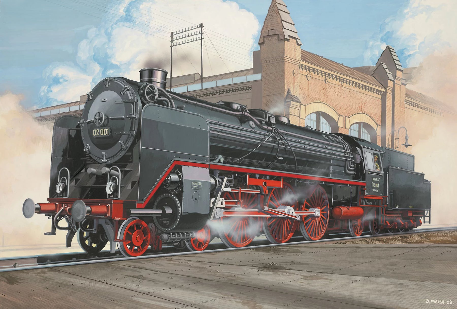 Model lokomotywy pociągu ekspresowego BR02-Tender 2'2'T30