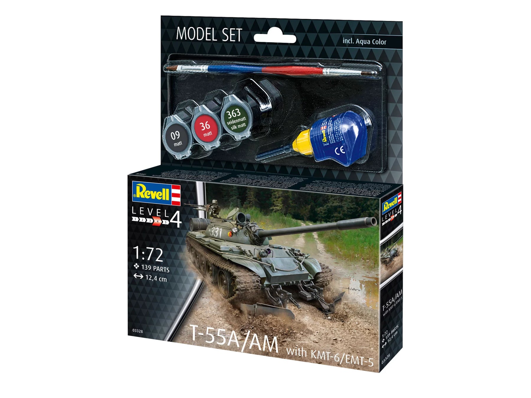 Modelset T-55A-AM met KMT-6-EMT-5 Mijnploeg
